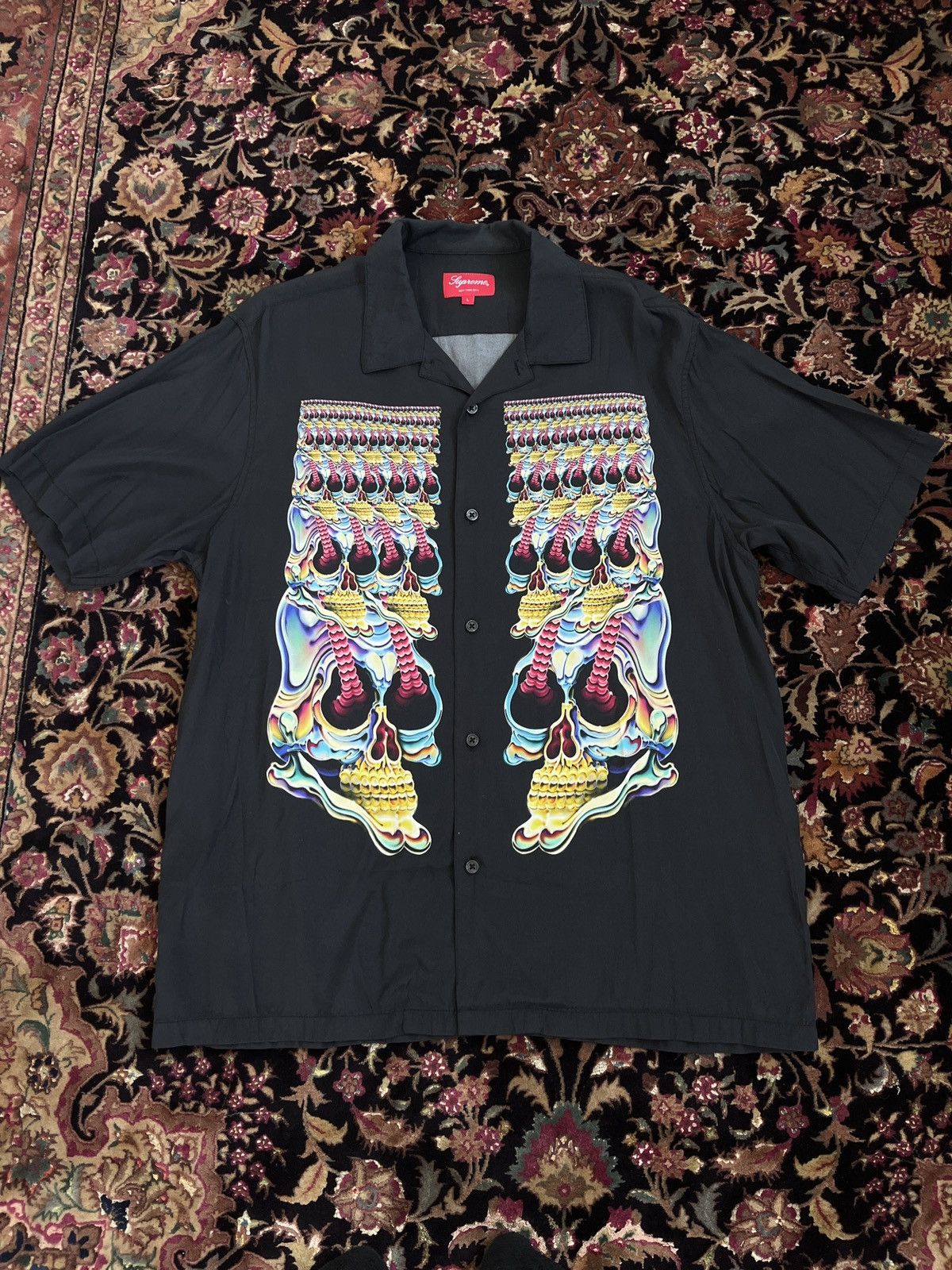 Supreme Supreme Flowers Guayabera Shirt - Black | Grailed