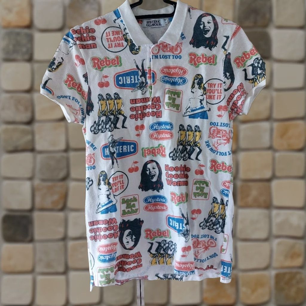 Hysteric Glamour Hysteric Glamour Polo Shirt Size S Used from Japan Multicolor Polo Unisex Adults Short Sleeve Mens Womens Size S / US 4 / IT 40 - 1 Thumbnail