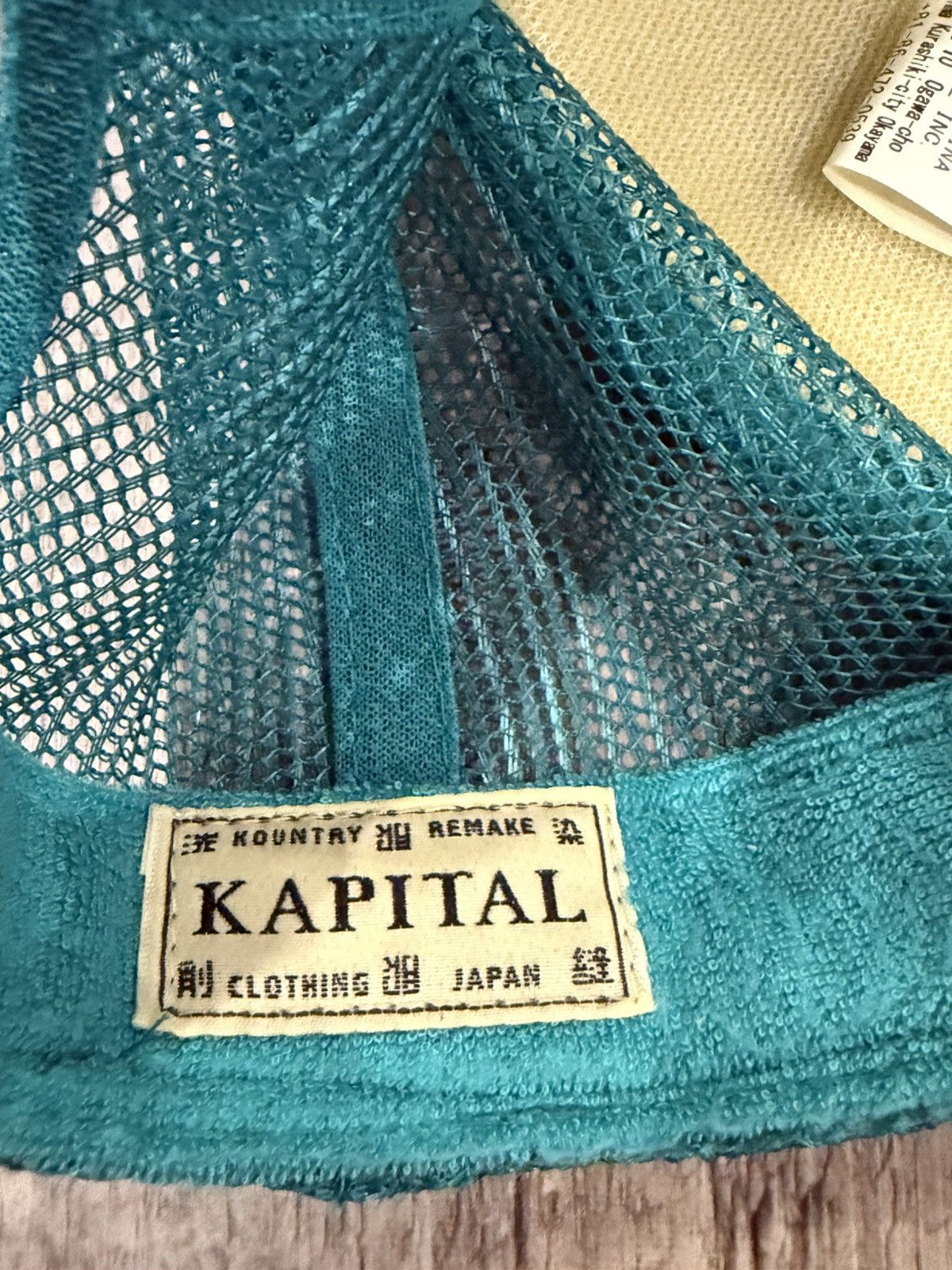 Kapital Kapital “Free Wheelin” Trucker Hat Teal/Beige Size ONE SIZE - 3 Thumbnail