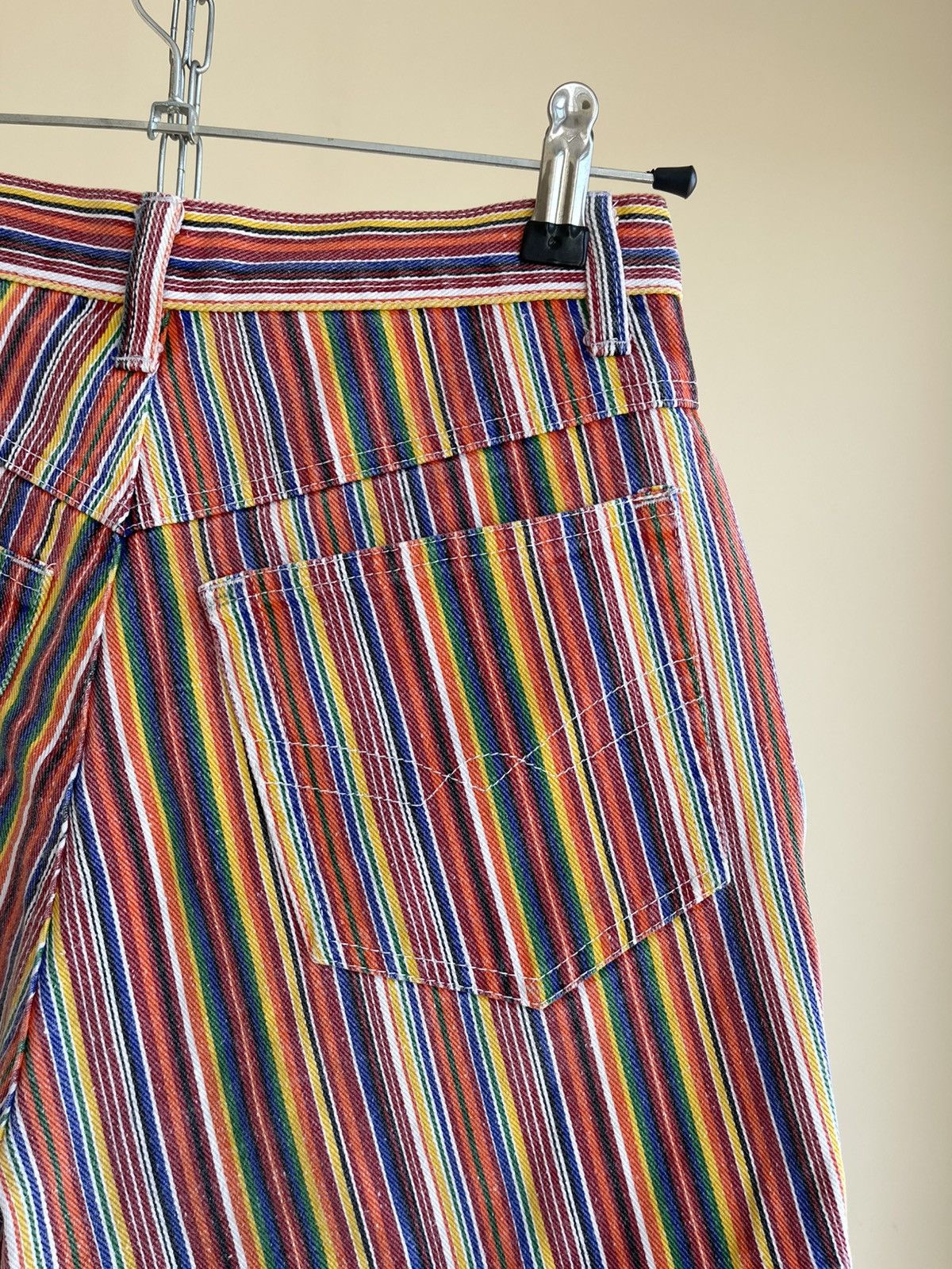 Vintage Rough Wear Blues High Rise Striped Denim Shorts 90s Y2K Size 27" / US 4 / IT 40 - 10 Thumbnail
