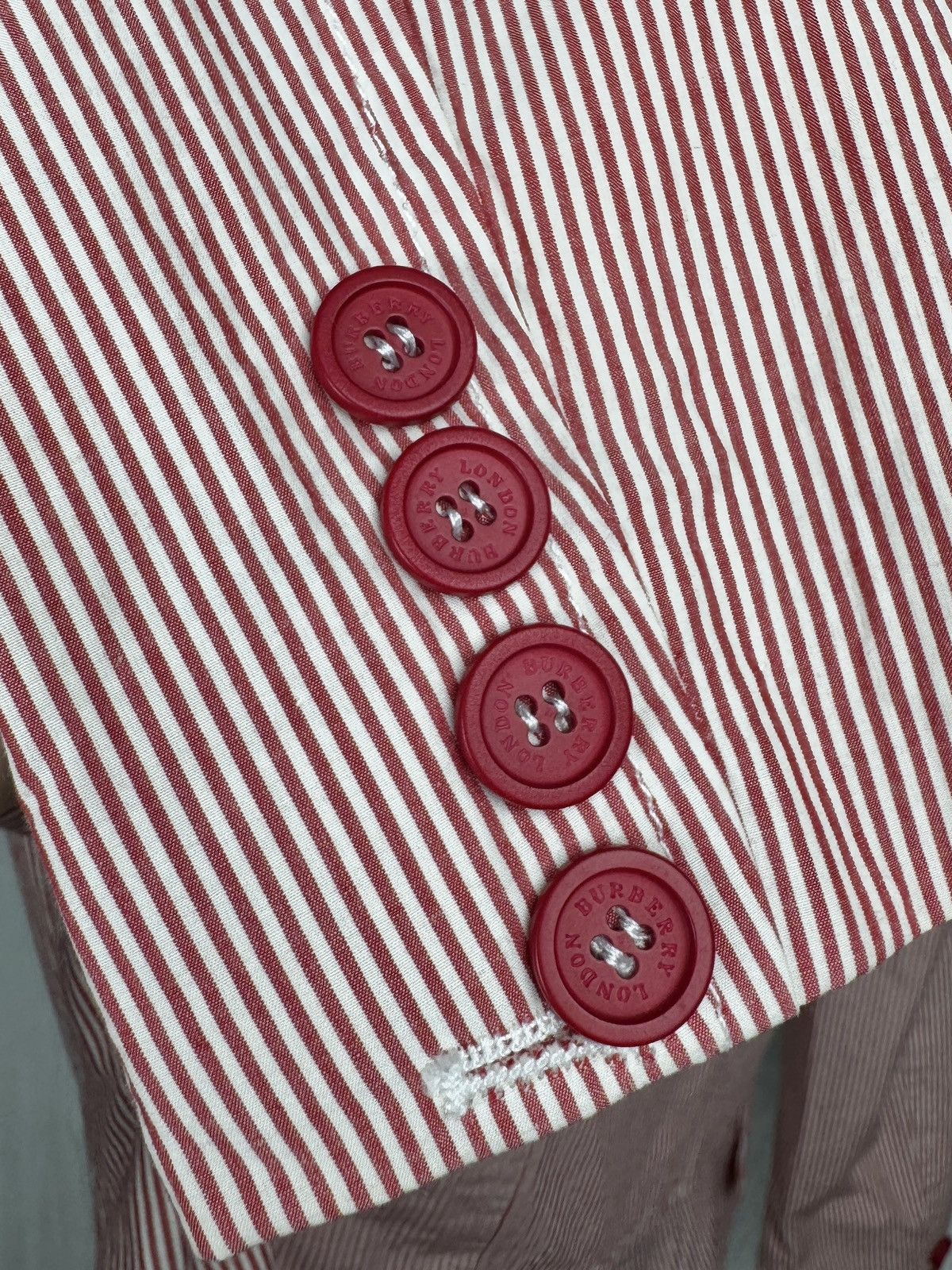 Burberry Burberry London Red Striped cotton made in Italy blazer US10 Size L / US 10 / IT 46 - 8 Thumbnail