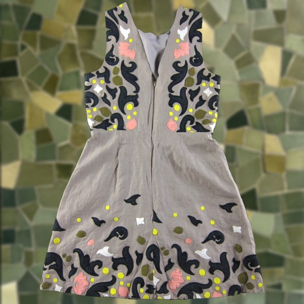 Banana Republic VINTAGE Banana Republic Heritage Collection Linen Paisley Patch Brown Pocket Sun Dress 8 Size M / US 6-8 / IT 42-44 - 1 Thumbnail