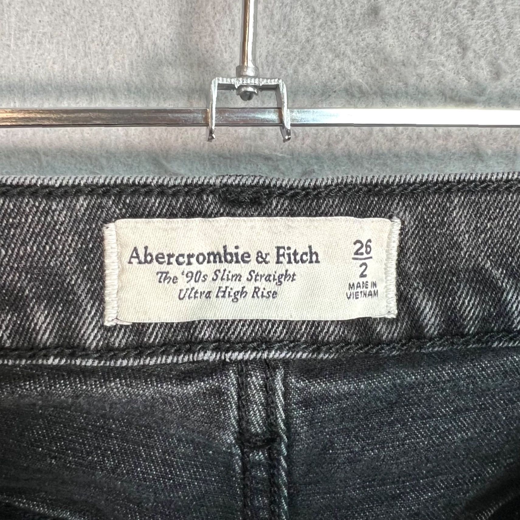 Abercrombie & Fitch VINTAGE Abercrombie & Fitch Jeans Adult 26/2 Black Slim Straight Ultra High Rise Denim 90s Womens Size 26" / US 2 / IT 38 - 3 Thumbnail
