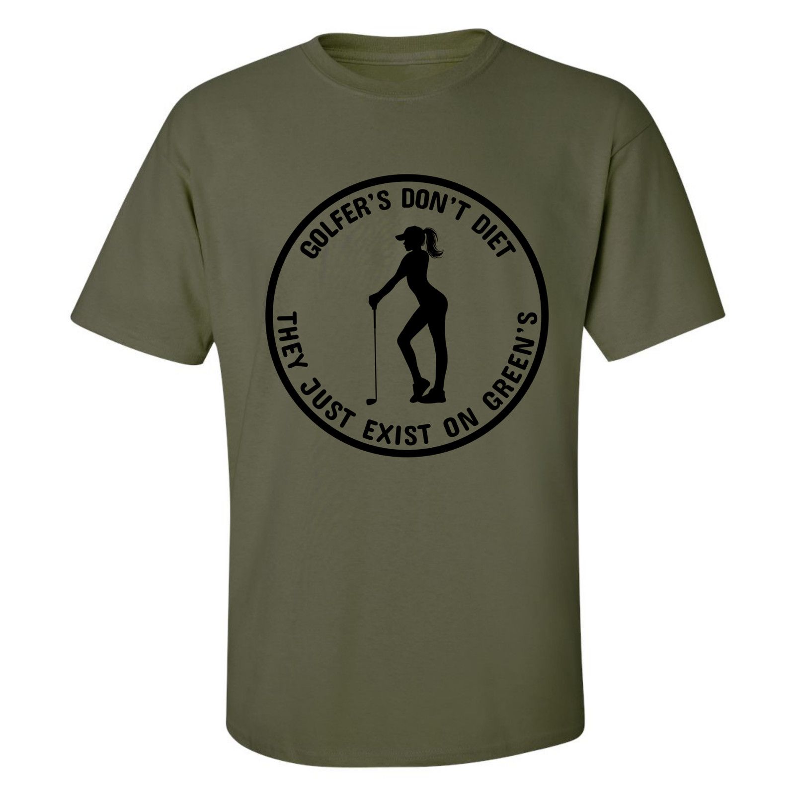 Gildan Golfers Don't Diet On Greens Funny Woman Golfer T-Shirt Size US XL / EU 56 / 4 - 11 Thumbnail