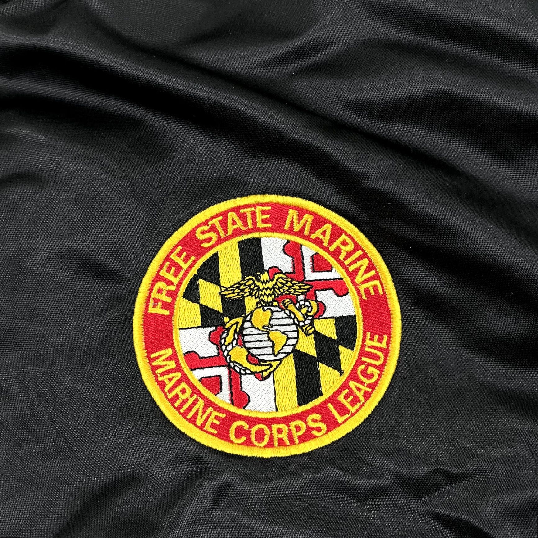 Vintage VINTAGE US MARINES Jacket Mens 3XL Black Satin Bomber Embroidered USA Free State Size US XXL / EU 58 / 5 - 2 Thumbnail