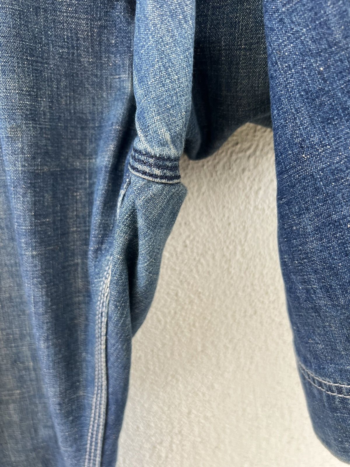 Vintage SACRIFICE Japan Union Made Dirty Muddy Denim Sailor Jeans Size US 34 / EU 50 - 14 Thumbnail