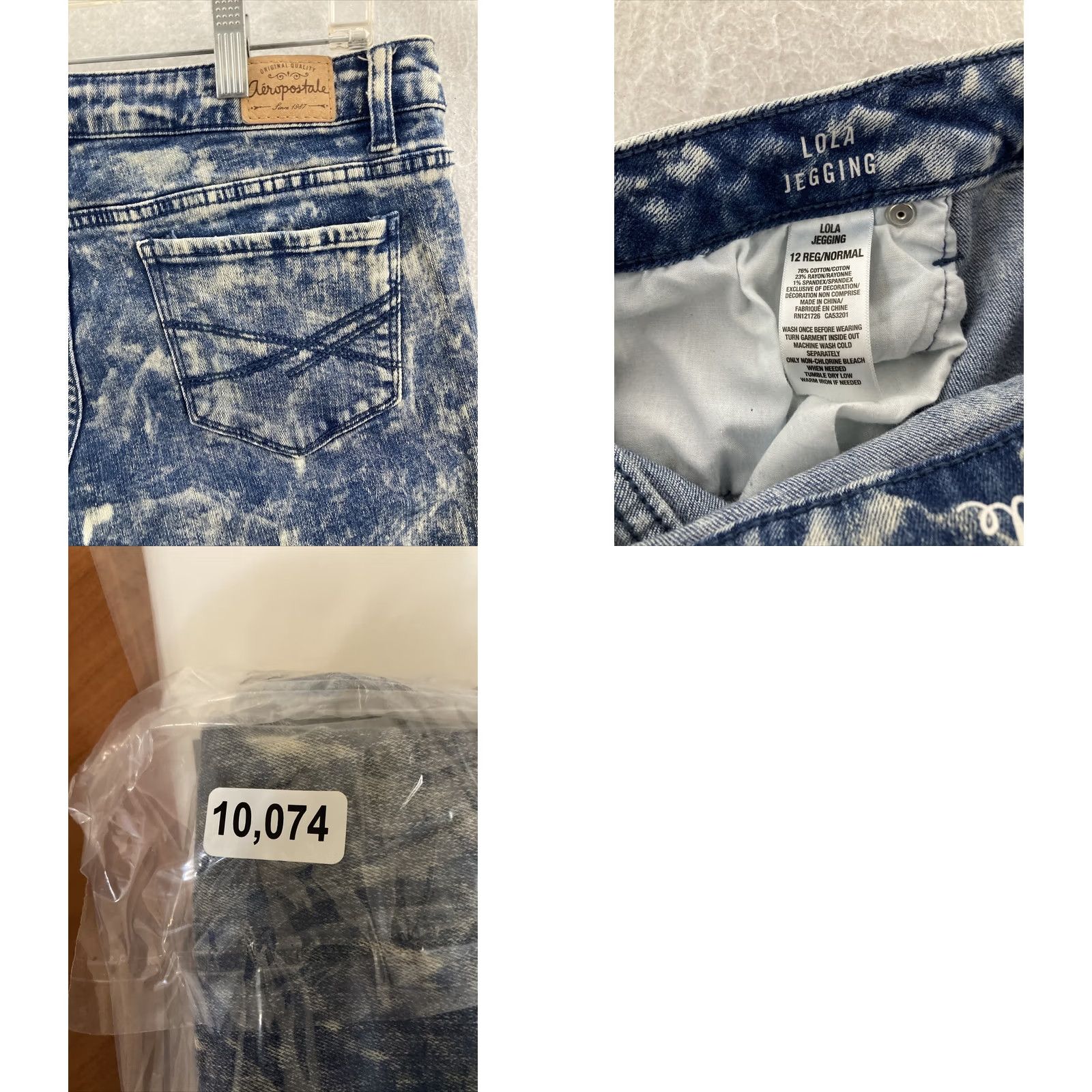 Vintage Aéropostale Jeans 12 Regular Lola Jegging Stonewashed Bleach Low Rise High Rise 90s Womens Jegging Blue Denim Cotton Blend Button Logo Embroidered Size 24" / US 00 / IT 34 - 8 Thumbnail
