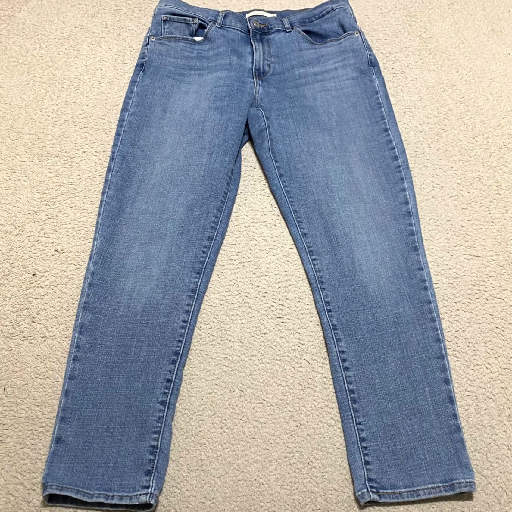 Levi's Levi's Jeans Blue Denim Medium Wash High Rise Cropped 31 Adult Women, 5-Pocket, Regular Fit, Cotton Spandex, Vintage: No Size 24" / US 00 / IT 34 - 2 Thumbnail