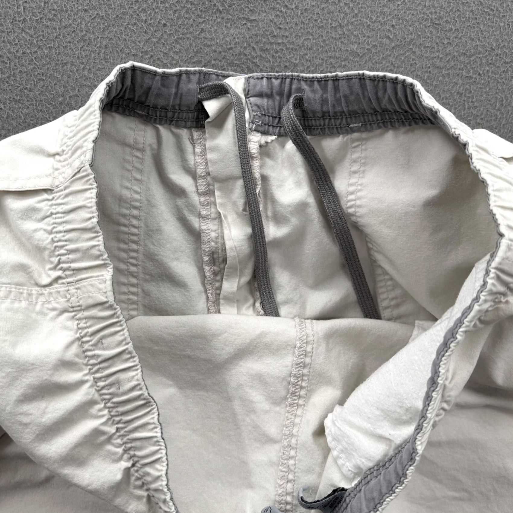 Vintage OP Mens Beige Cotton Chino Shorts 10 Inseam Elastic Waist Casual Summer M Size US 31 - 8 Thumbnail