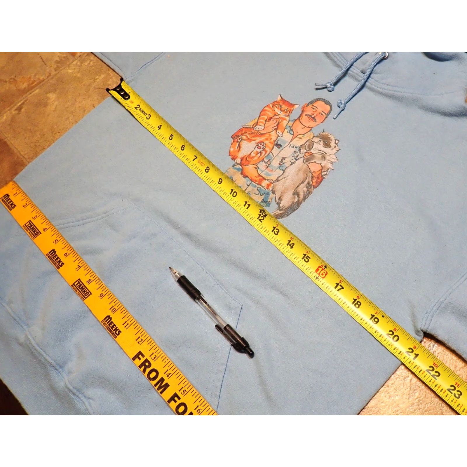 Jerzees VINTAGE Jerzees Hoodie Mens Adult M Blue Freddie Mercury Cats Print Hoodie Size US M / EU 48-50 / 2 - 6 Thumbnail