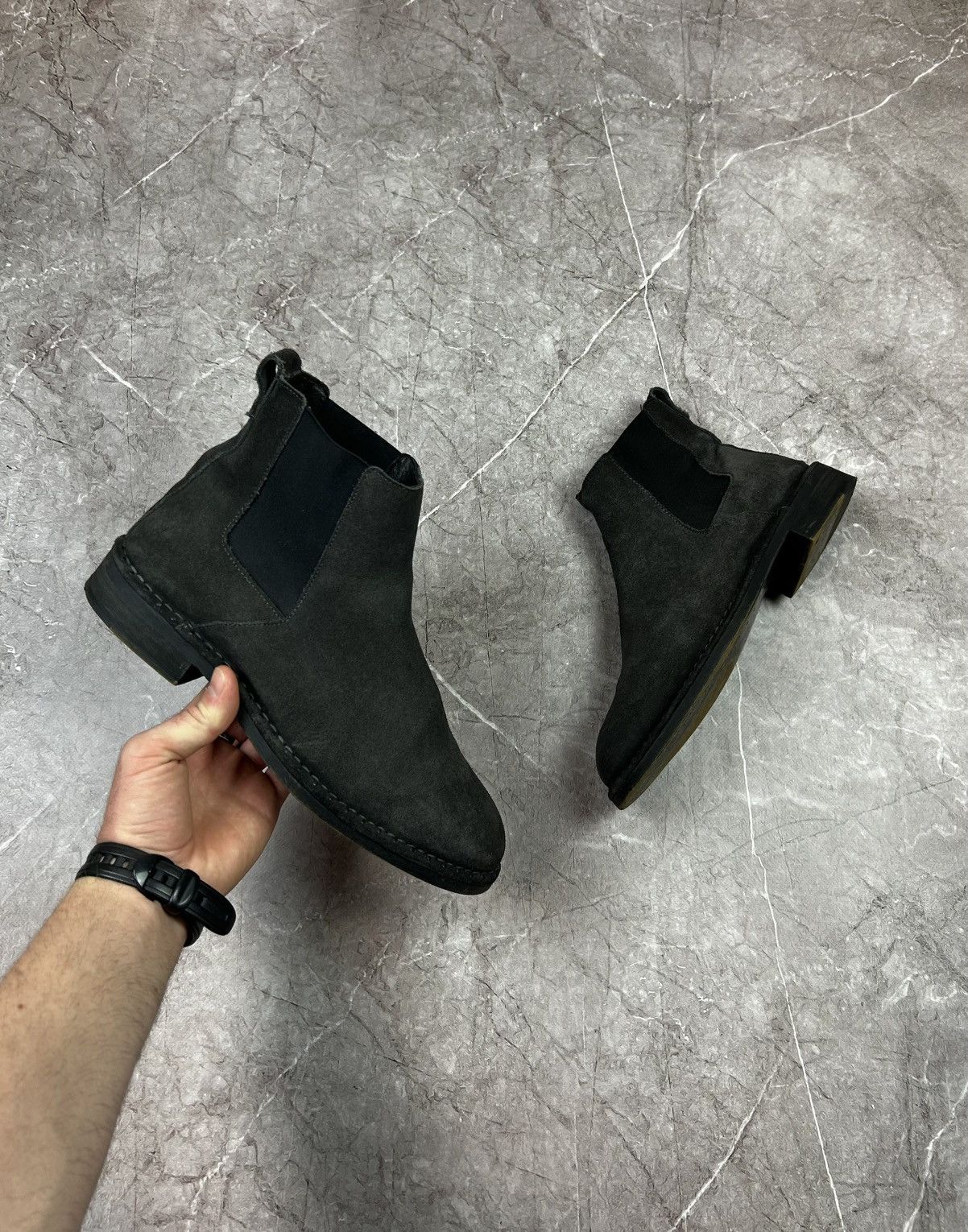 Allsaints AllSaints Suede Grey Chelsea Boots Size US 10 / EU 43 - 2 Thumbnail