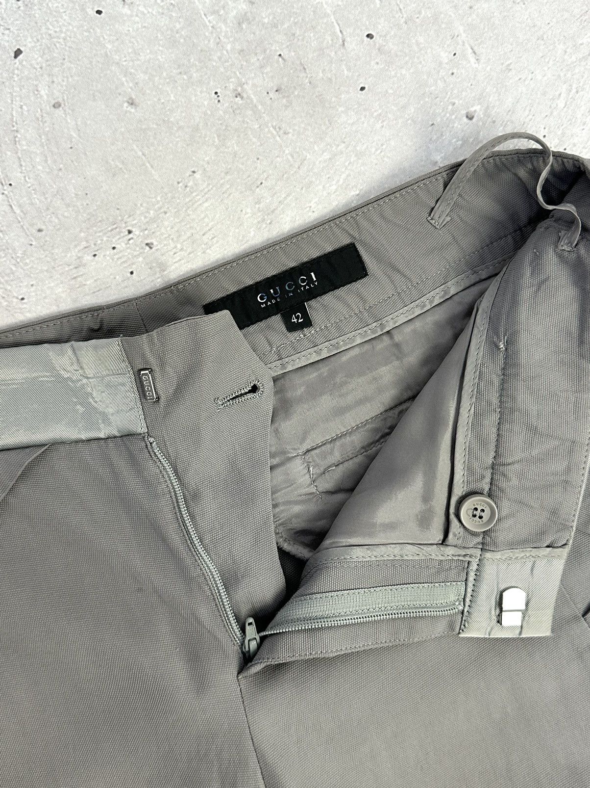 Gucci Gucci Vintage Grey Viscose Bondage Ankle Zip Pants Size 28" / US 6 / IT 42 - 10 Thumbnail