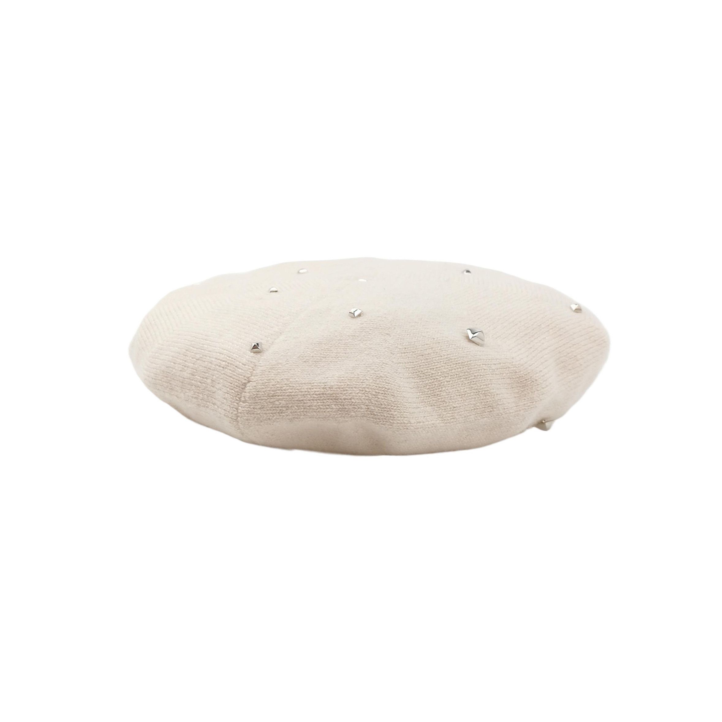 Hermes Hermès Studded Cashmere Beret Size M Size ONE SIZE - 1 Thumbnail