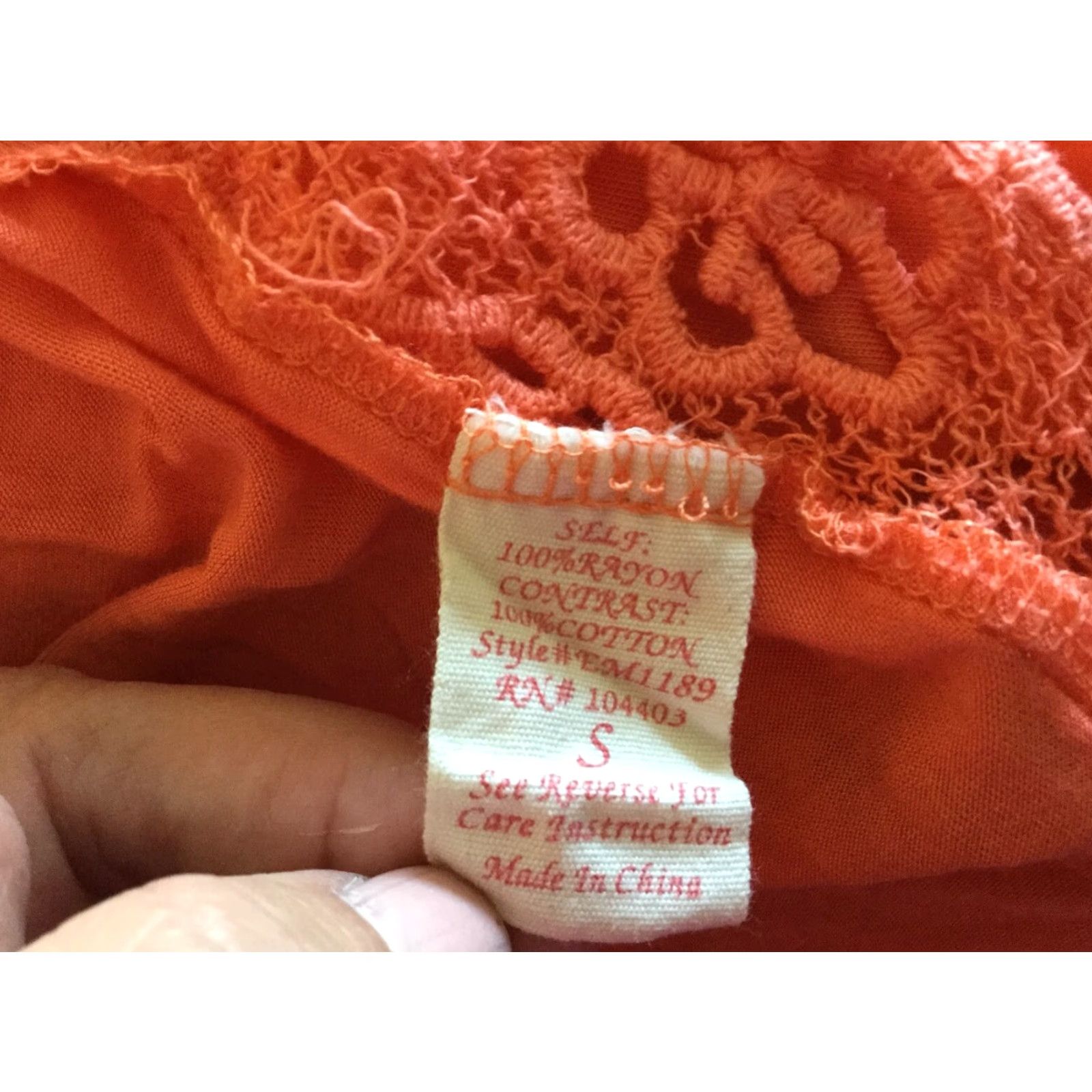 Vintage E M Blouse Women Small Orange Sleeveless Knit Top Sexy Womens Size XS / US 0-2 / IT 36-38 - 6 Thumbnail