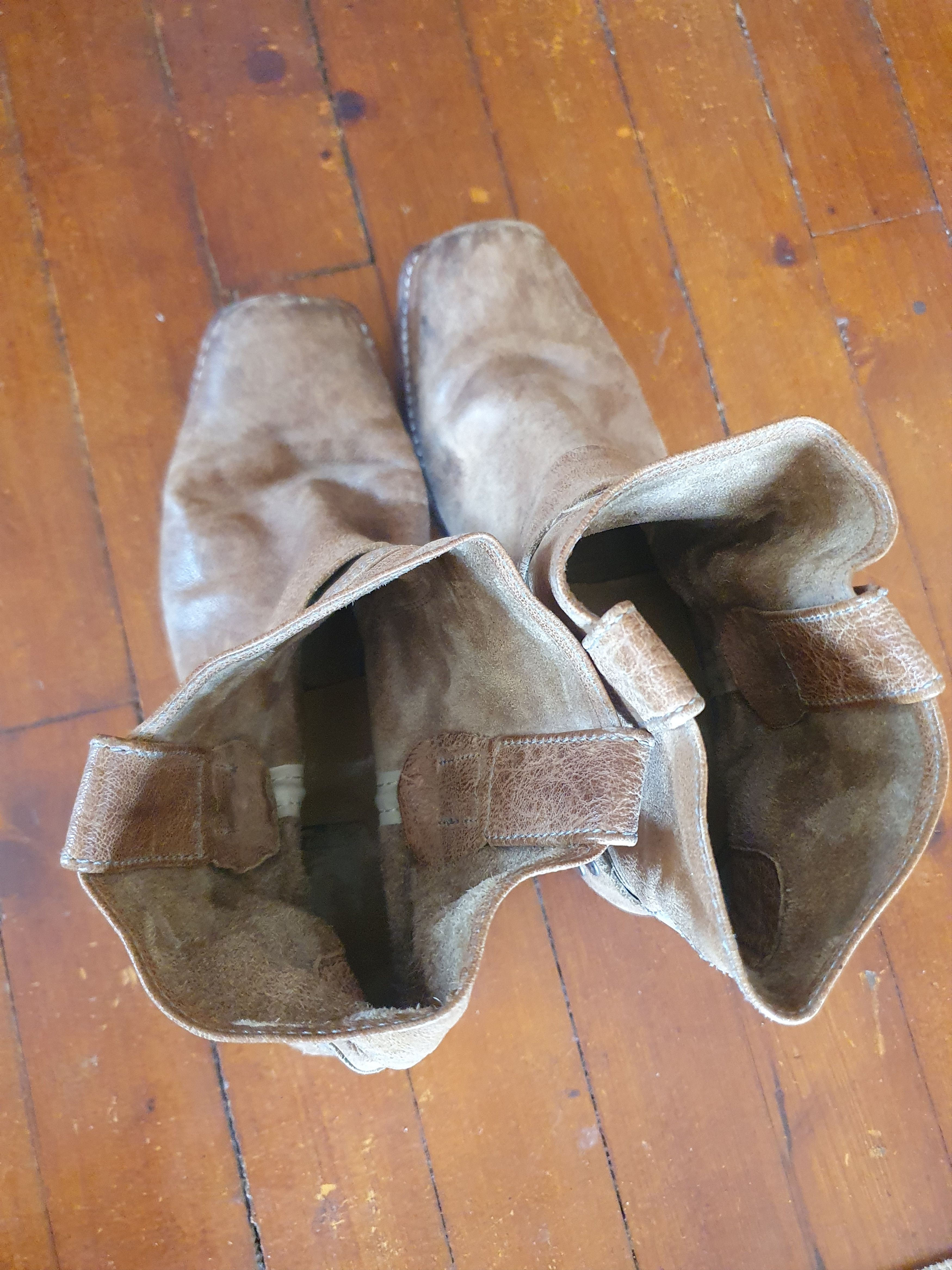 Sendra × Vintage Sendra Boots 8768 Square Ankle Leather Harness Biker Boots Size US 8 / IT 38 - 8 Thumbnail