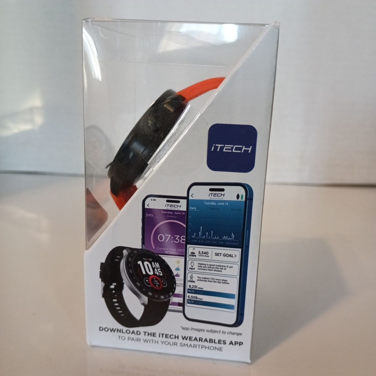 Other iTech Bold 3 Smart Watch Unisex Orange Silicone Strap Size ONE SIZE - 4 Thumbnail
