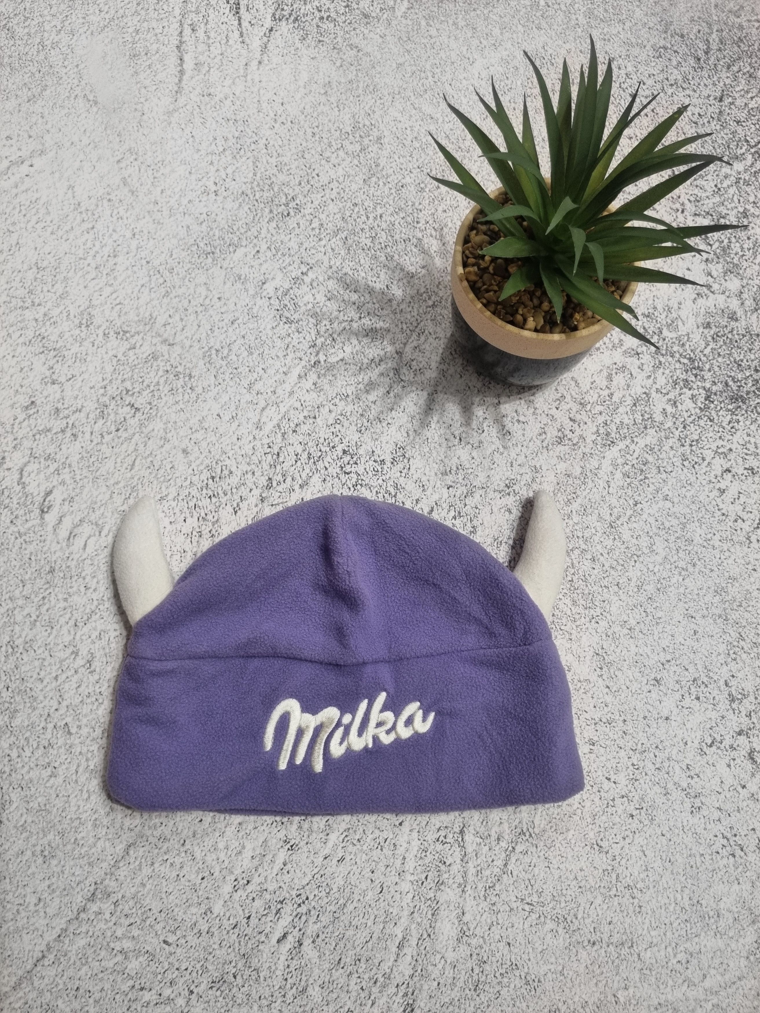 Vintage Crazy Y2K Milka Chocolate Fleece Beanie Size ONE SIZE - 2 Thumbnail