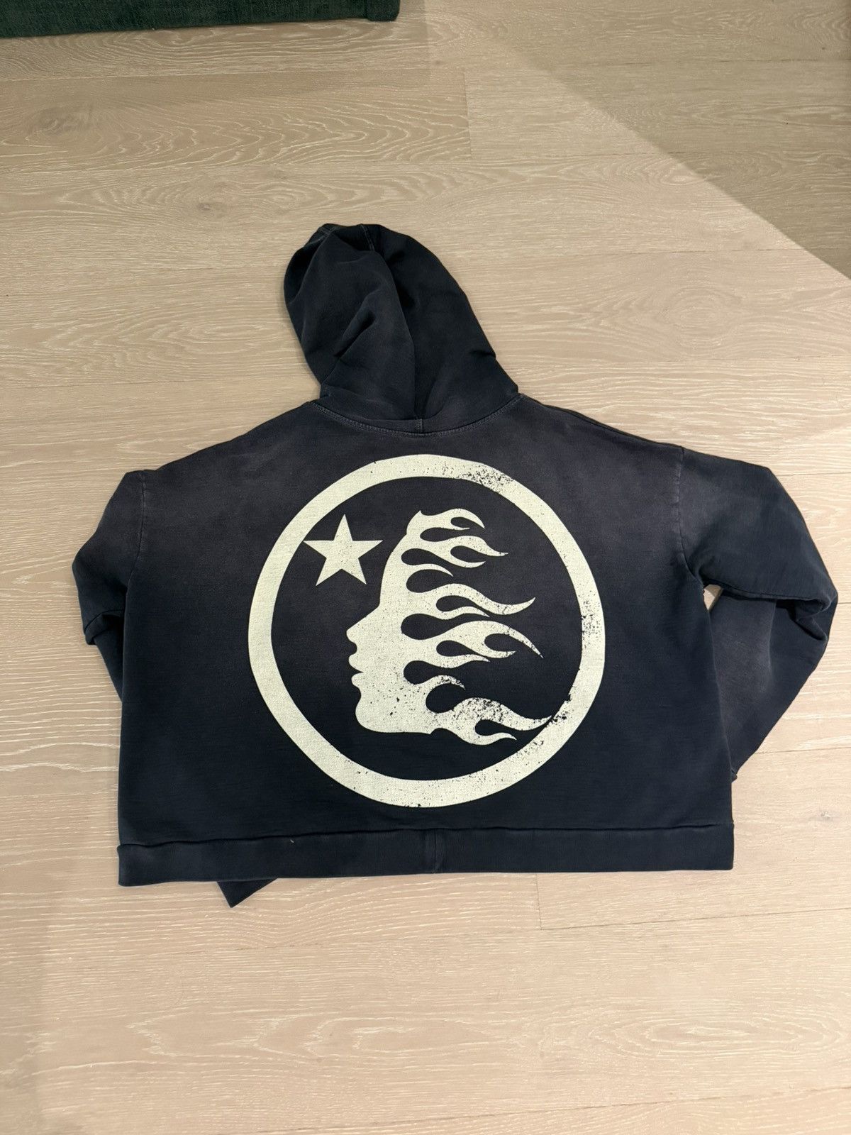 HELLSTAR Hellstar Washed Full Zip Boxy Fit Hoodie – Black – Size M Size US M / EU 48-50 / 2 - 2 Thumbnail
