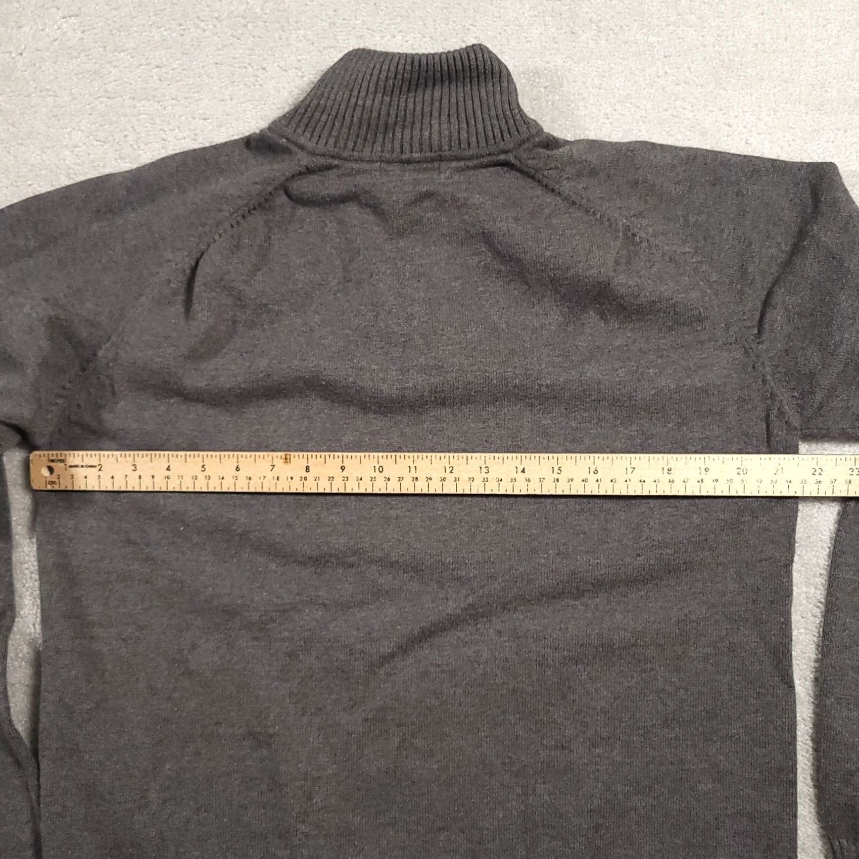 Liz Claiborne Claiborne Pullover Sweater 1/4 Zip Mens Large Gray Long Sleeve Mock Neck Diamond Pattern Knit Cotton Knitwear Shirt Size US L / EU 52-54 / 3 - 5 Thumbnail