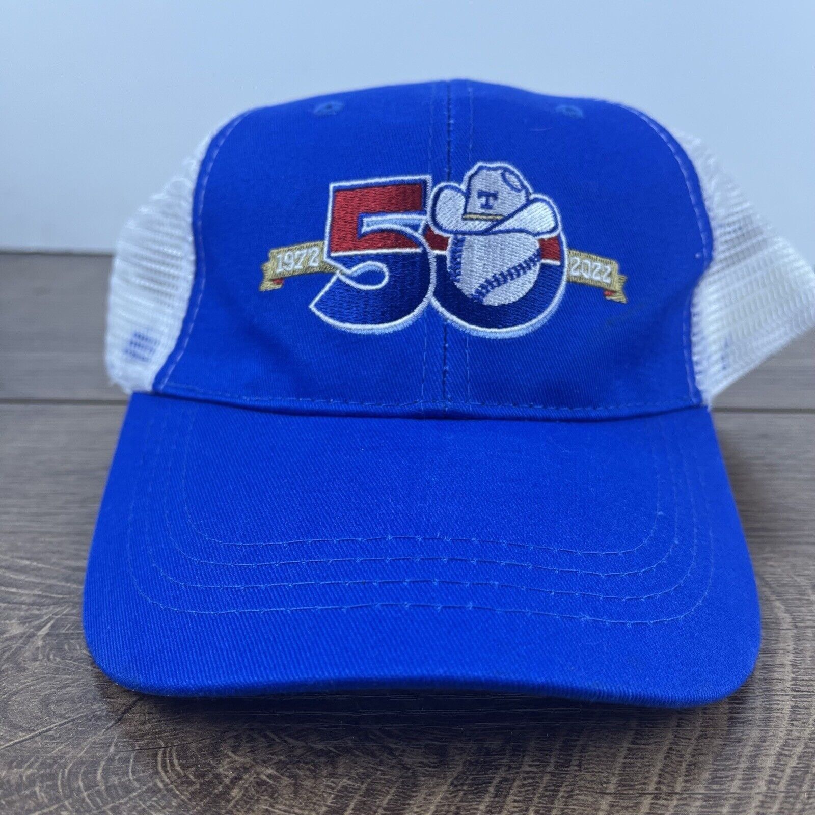 Other Texas Rangers Hat 50 Years Snapback Hat Blue Adjustable Hat Size ONE SIZE - 1 Thumbnail