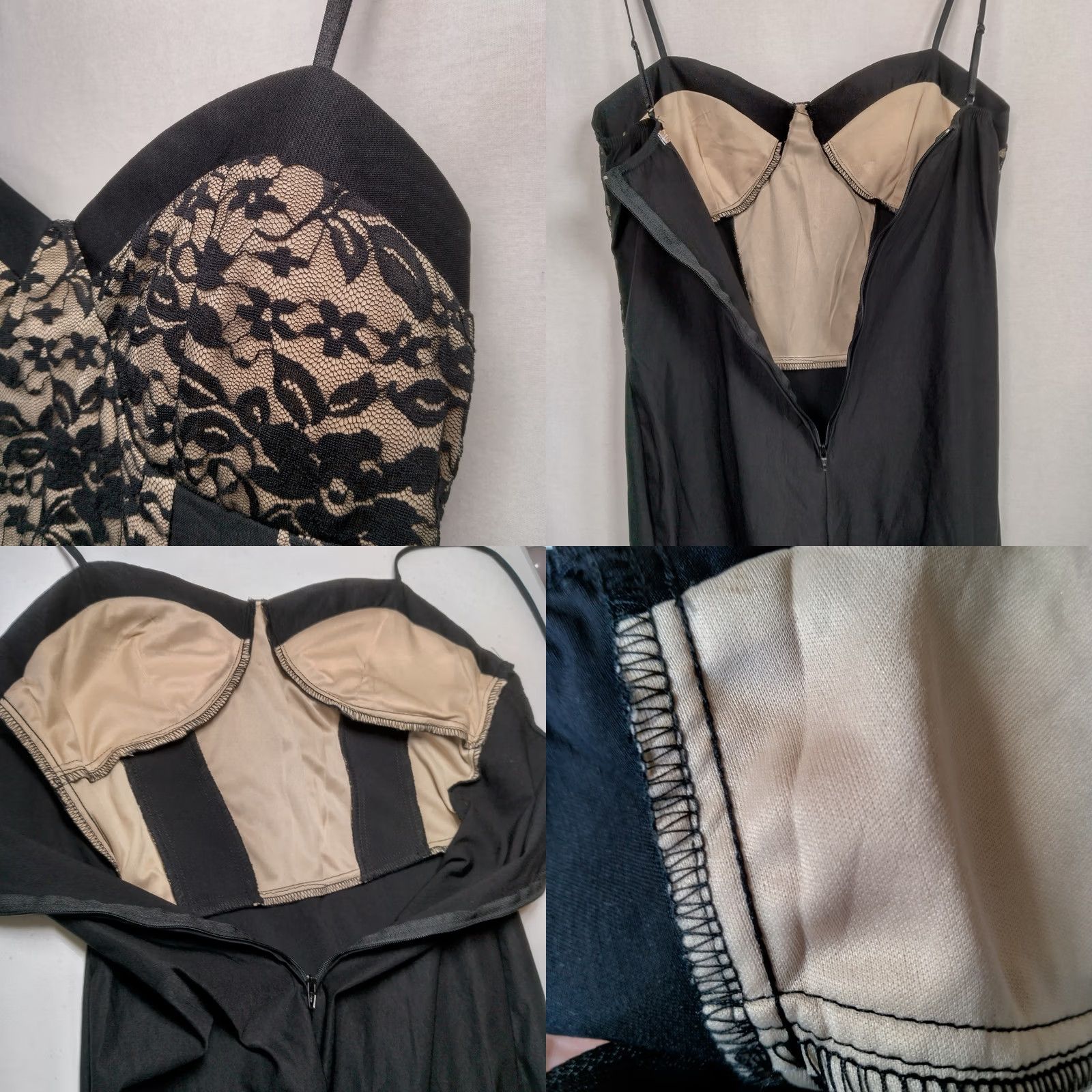 Vintage Top 10 Cocktail Dress Medium Black Lace Sleeveless Sweetheart Short Sexy Evening Party Dress Women Size M / US 6-8 / IT 42-44 - 9 Thumbnail