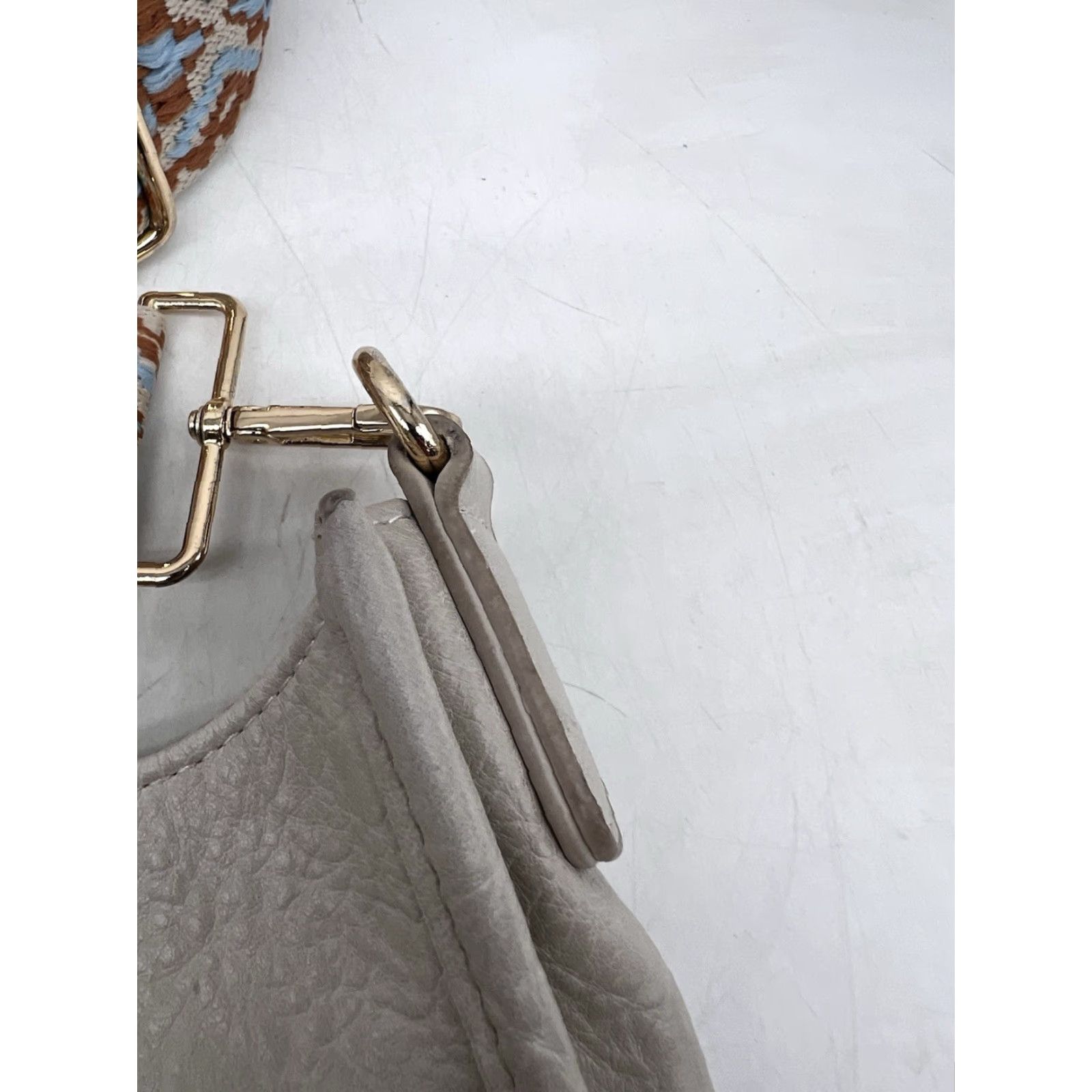 Vintage ahdorned Messenger Crossbody Bag Cream 12" x 13" Faux Leather Crossbody Women Medium Vintage No Size ONE SIZE - 5 Thumbnail