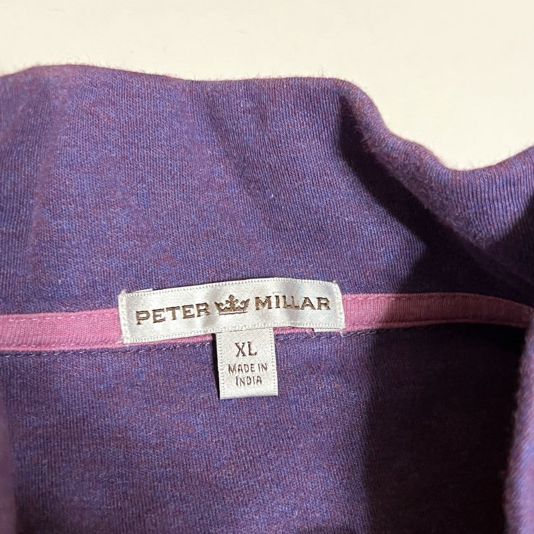 Peter Millar Peter Millar Crown Comfort Mens 1/4 Zip Purple Cotton Sweater XL Size US XL / EU 56 / 4 - 7 Thumbnail