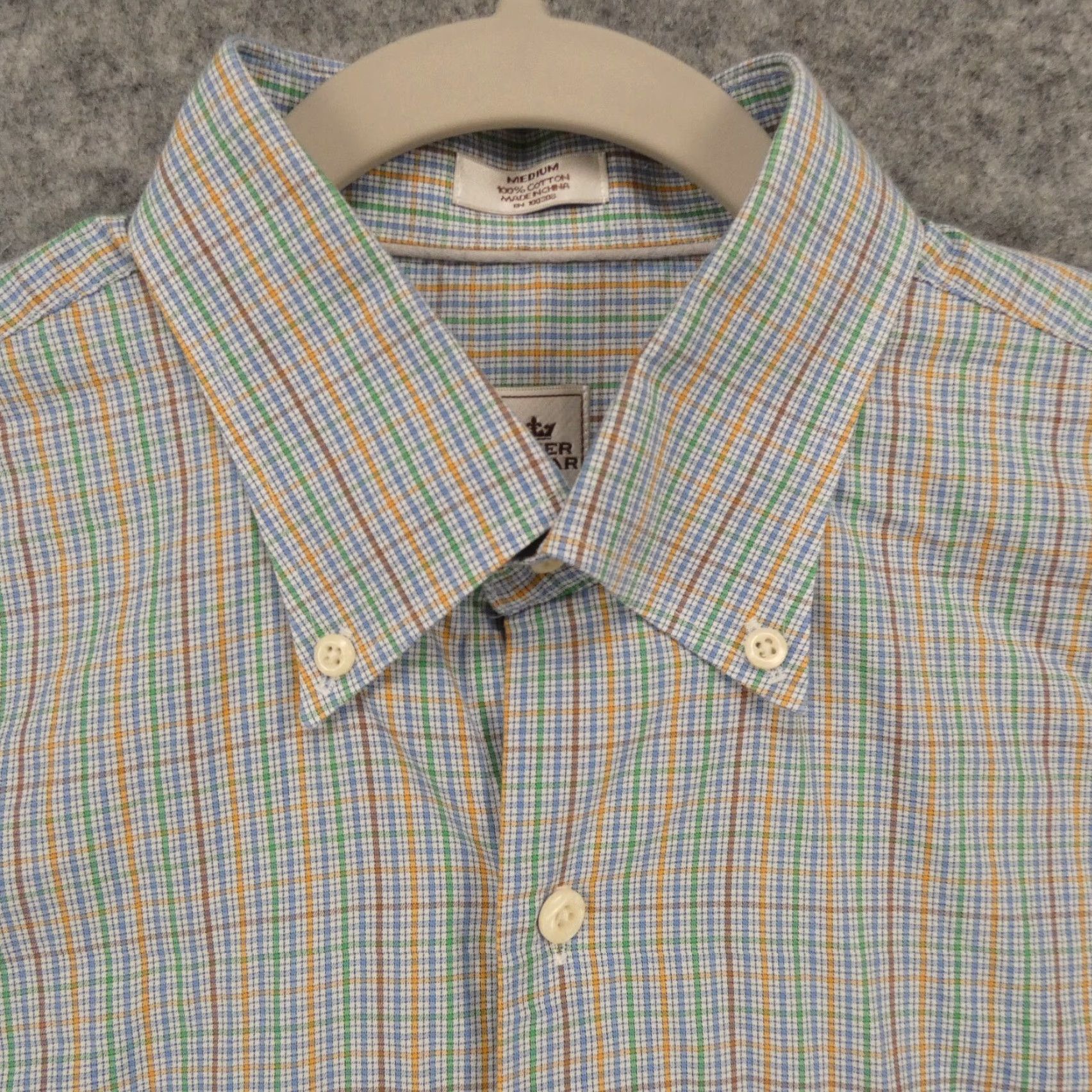 Peter Millar Peter Millar Shirt Mens Medium Long Sleeve Button Up Blue Green Check Shirt Size US M / EU 48-50 / 2 - 2 Thumbnail