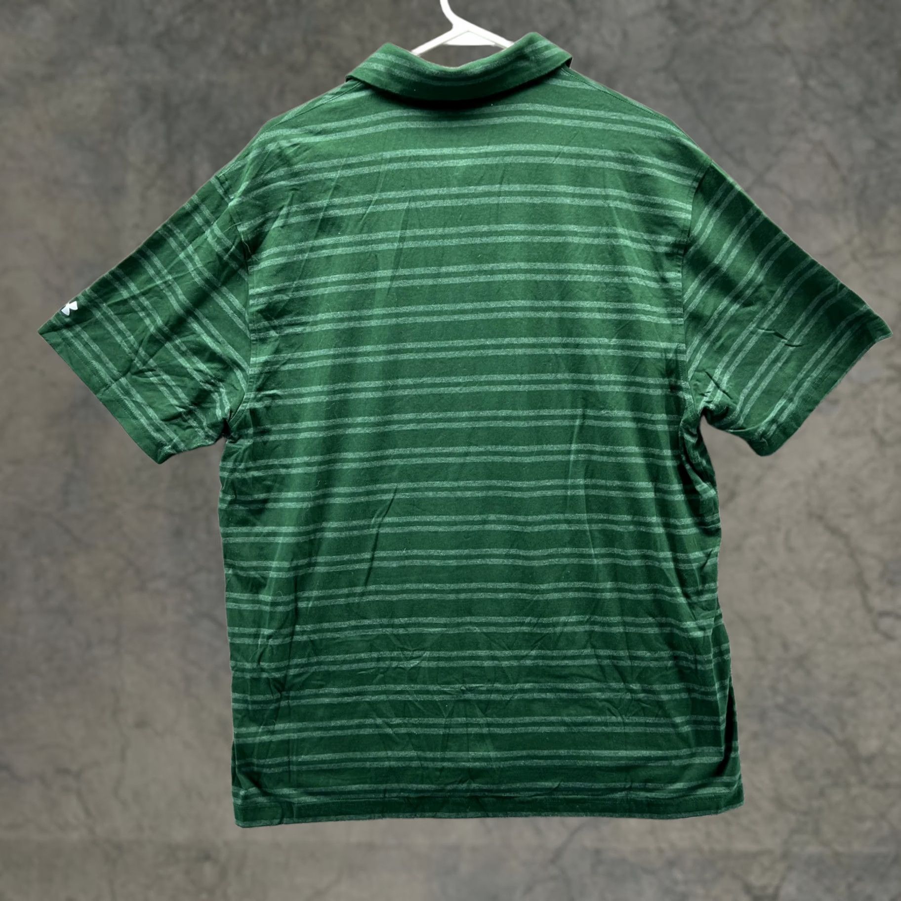 Under Armour Under Armour Polo Shirt Mens XL Green Striped Short Sleeve Golf Performance Size US XL / EU 56 / 4 - 1 Thumbnail