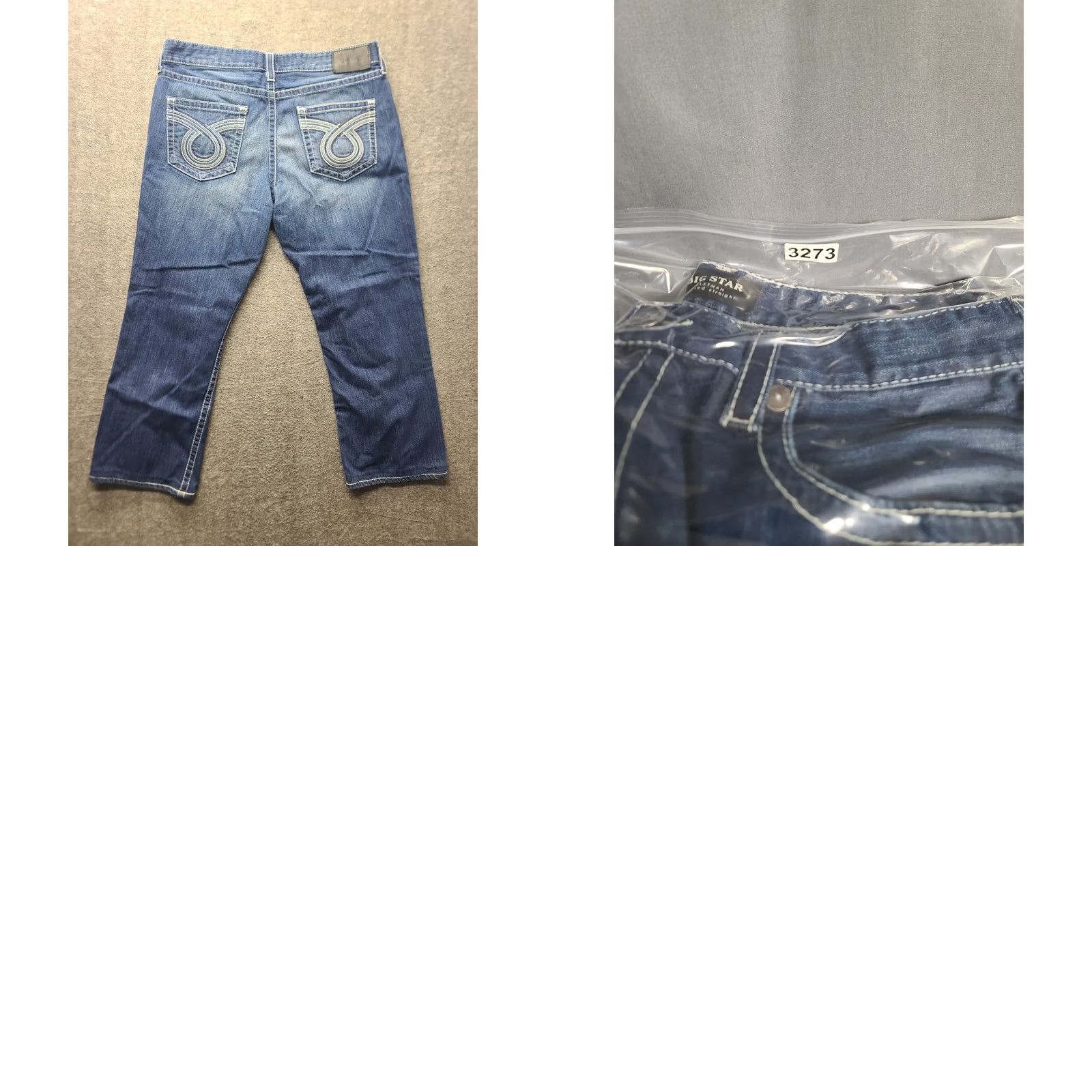 Vintage BIG STAR Eastman Jeans Mens 38x29 Straight Leg Distressed Stretch Denim Blue 5-Pocket Regular Waist Size 38 Cotton Spandex Buckle Bke Brand Size US 38 / EU 54 - 9 Thumbnail