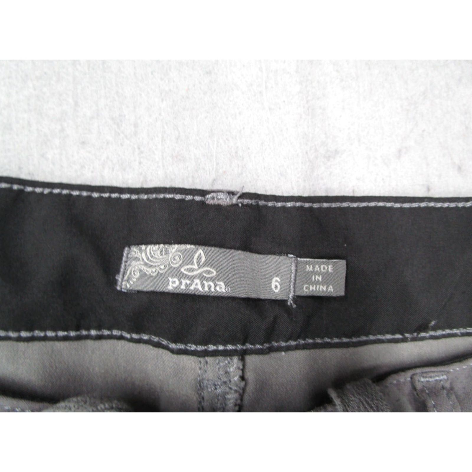 Prana VINTAGE None Pants Women 6 Gray Camo Sky Canyon Jogger Tapered 90s Outdoor Casual Size 28" / US 6 / IT 42 - 3 Thumbnail