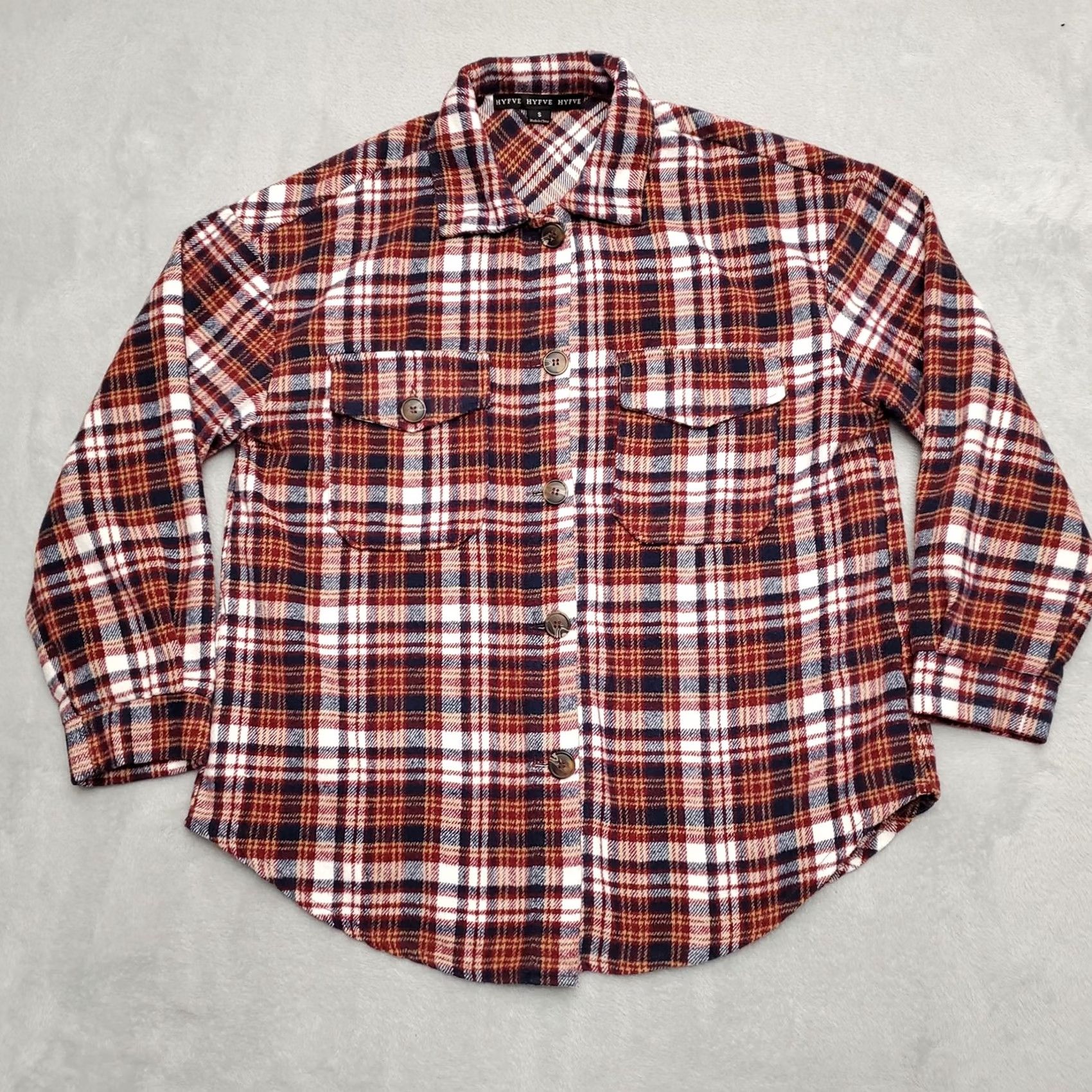Vintage HYFVE Jacket Women S Red Blue Plaid Heavyweight Flannel Overshirt Cabin Gorp Shirt Womens Size S / US 4 / IT 40 - 2 Thumbnail