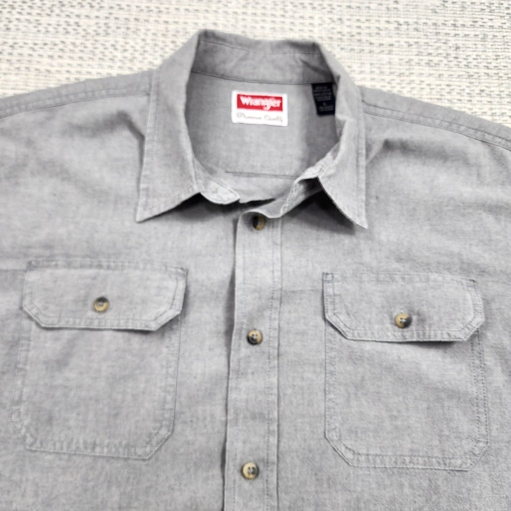 Wrangler Wrangler Shirt Mens L Gray Short Sleeve Button-Up Workwear Western Pockets Cowboy Classic Size US L / EU 52-54 / 3 - 4 Thumbnail