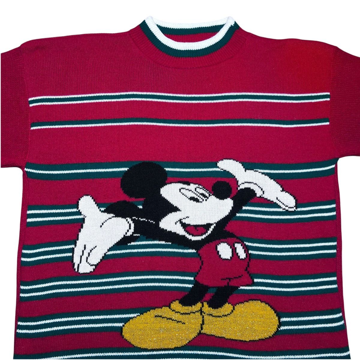 Mickey Unlimited 1990s Mickey Mouse Disney Striped Pullover Knit Sweater Size L / US 10 / IT 46 - 5 Thumbnail