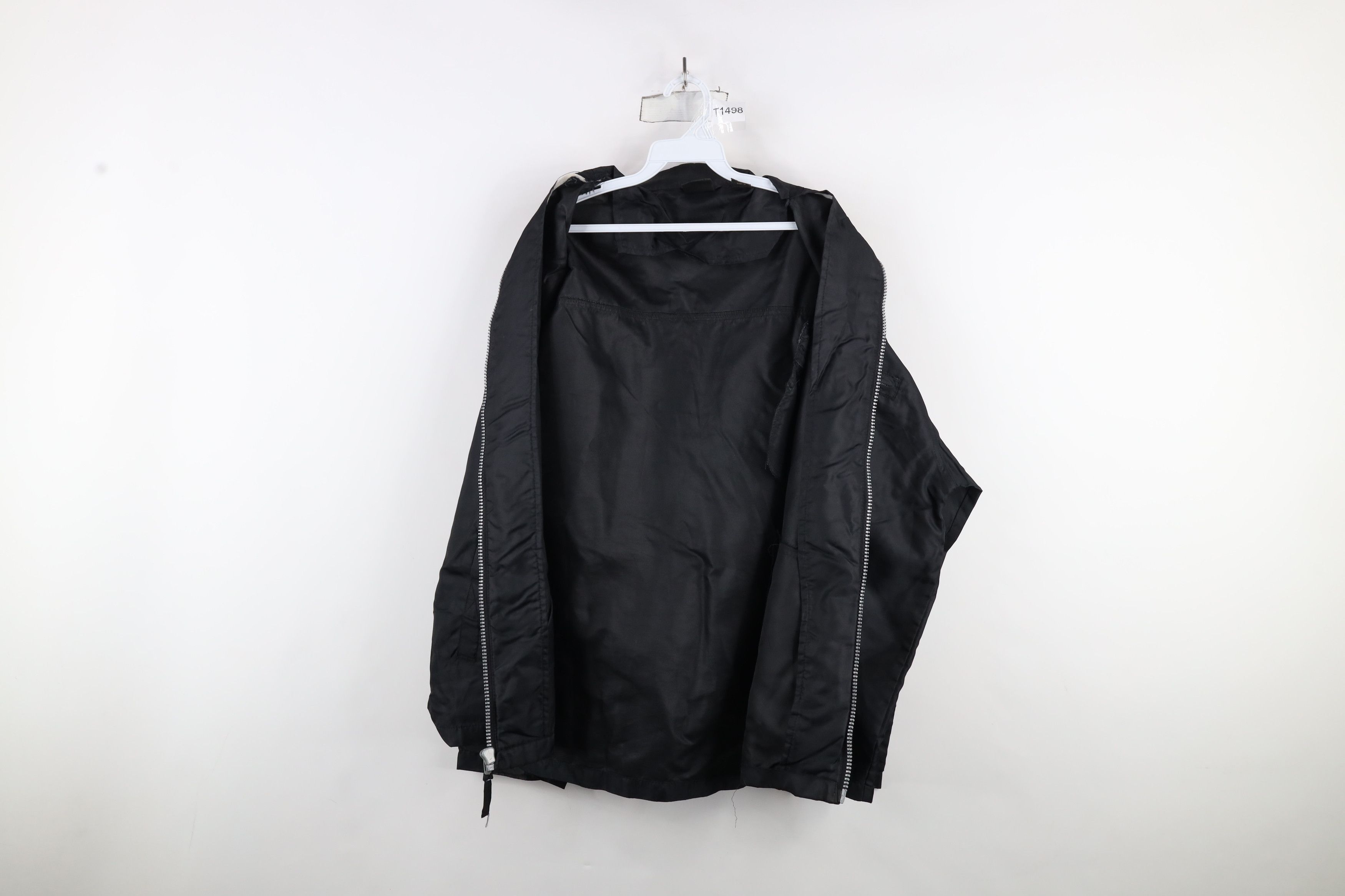 Vintage Vintage 90s Streetwear Blank Windbreaker Bomber Jacket Black Size US XL / EU 56 / 4 - 11 Thumbnail
