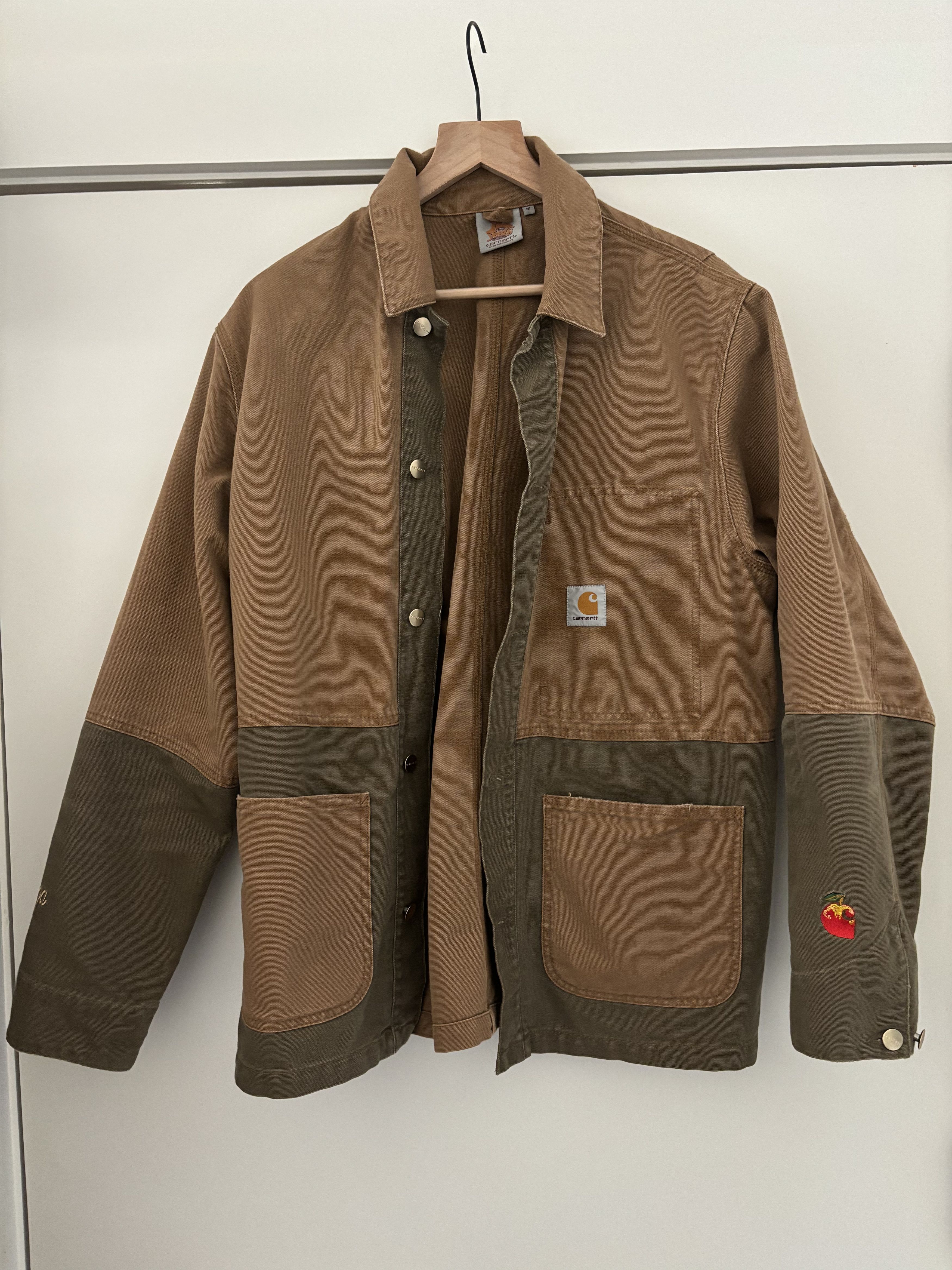image of Bodega x Carhartt Wip Og Chore Coat in Hamilton Brown/Black, Men's (Size Medium)
