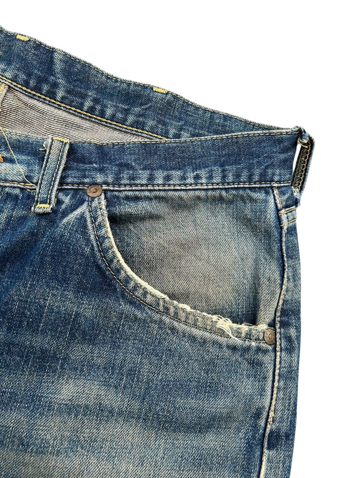 Kapital Thrashed Vintage Lee Riders Selvedge Rusty Denim Jeans Size US 35 - 5 Thumbnail