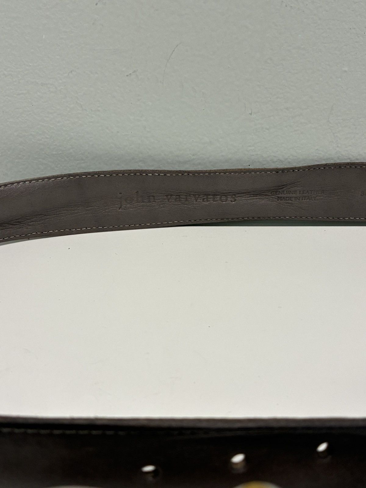 John Varvatos Fibel Antique Nickel Finish Belt guitar hinge 32 Size 32 - 4 Thumbnail