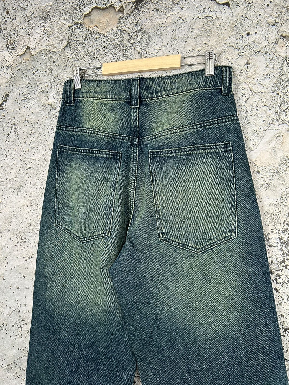 Jaded London Vintage Jaded London Colossus Fit Thrashed Blue Green Denim Size US 30 / EU 46 - 5 Thumbnail