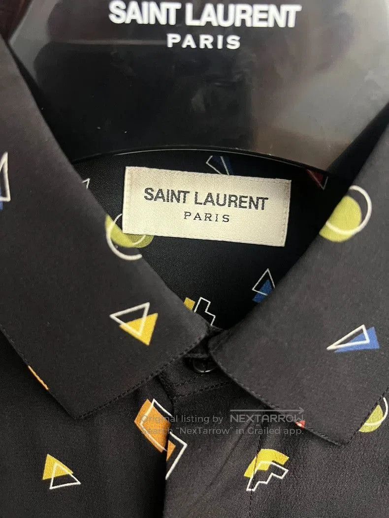 Saint Laurent Paris Saint Laurent 19AW Silk Geometric Print Shirt. Size US M / EU 48-50 / 2 - 3 Thumbnail