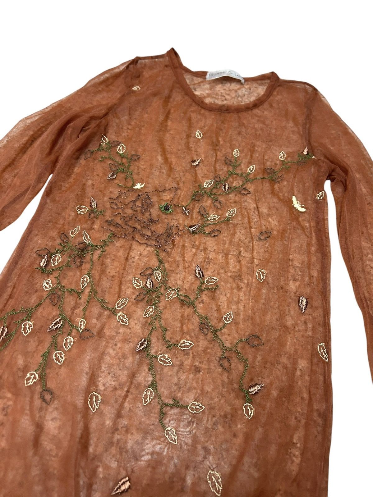 Issey Miyake Floral Embroidered Mesh Top Size M / US 6-8 / IT 42-44 - 3 Thumbnail