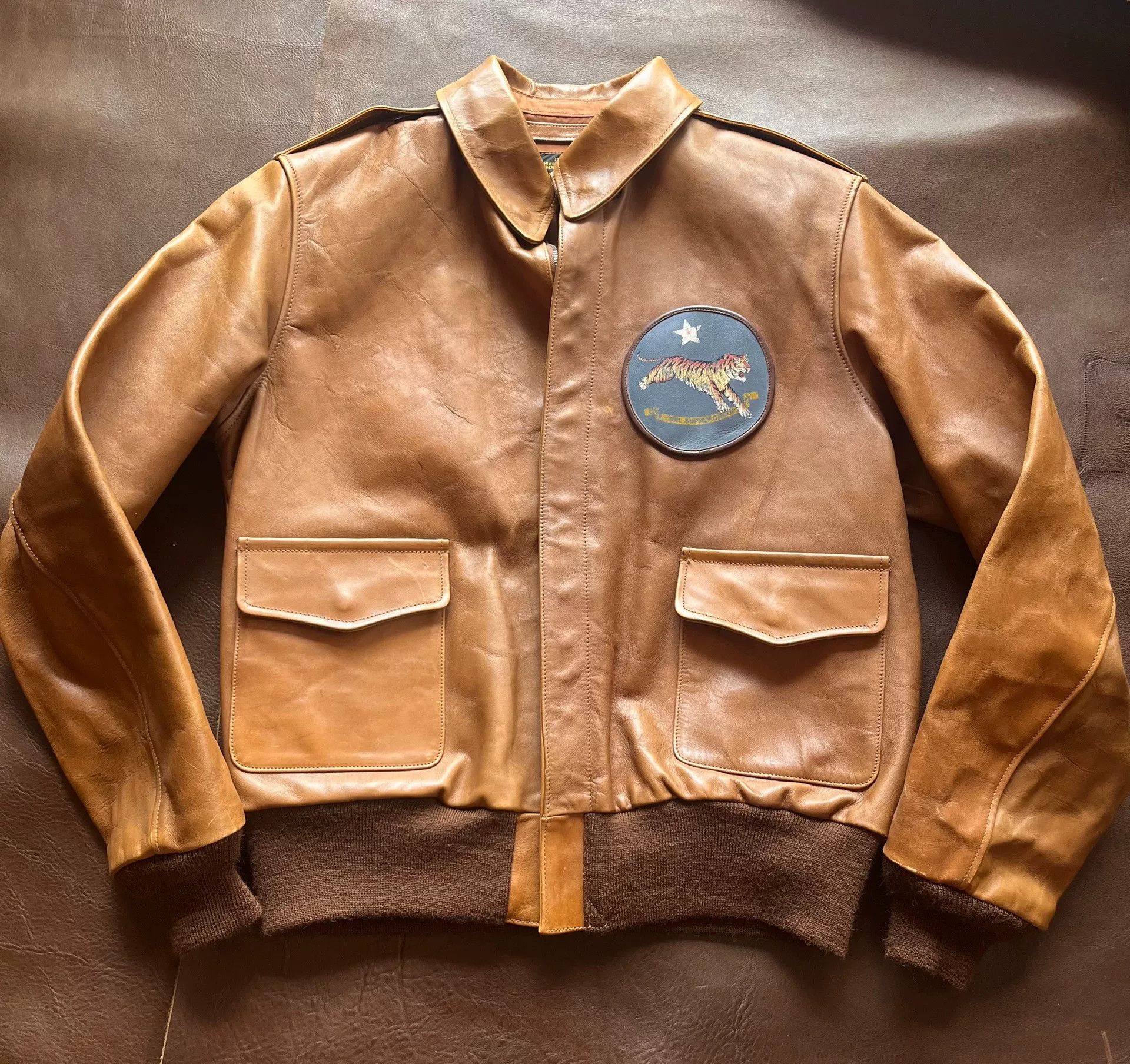 RRL Ralph Lauren RRL A2 Leather Jacket Size US L / EU 52-54 / 3 - 1 Thumbnail