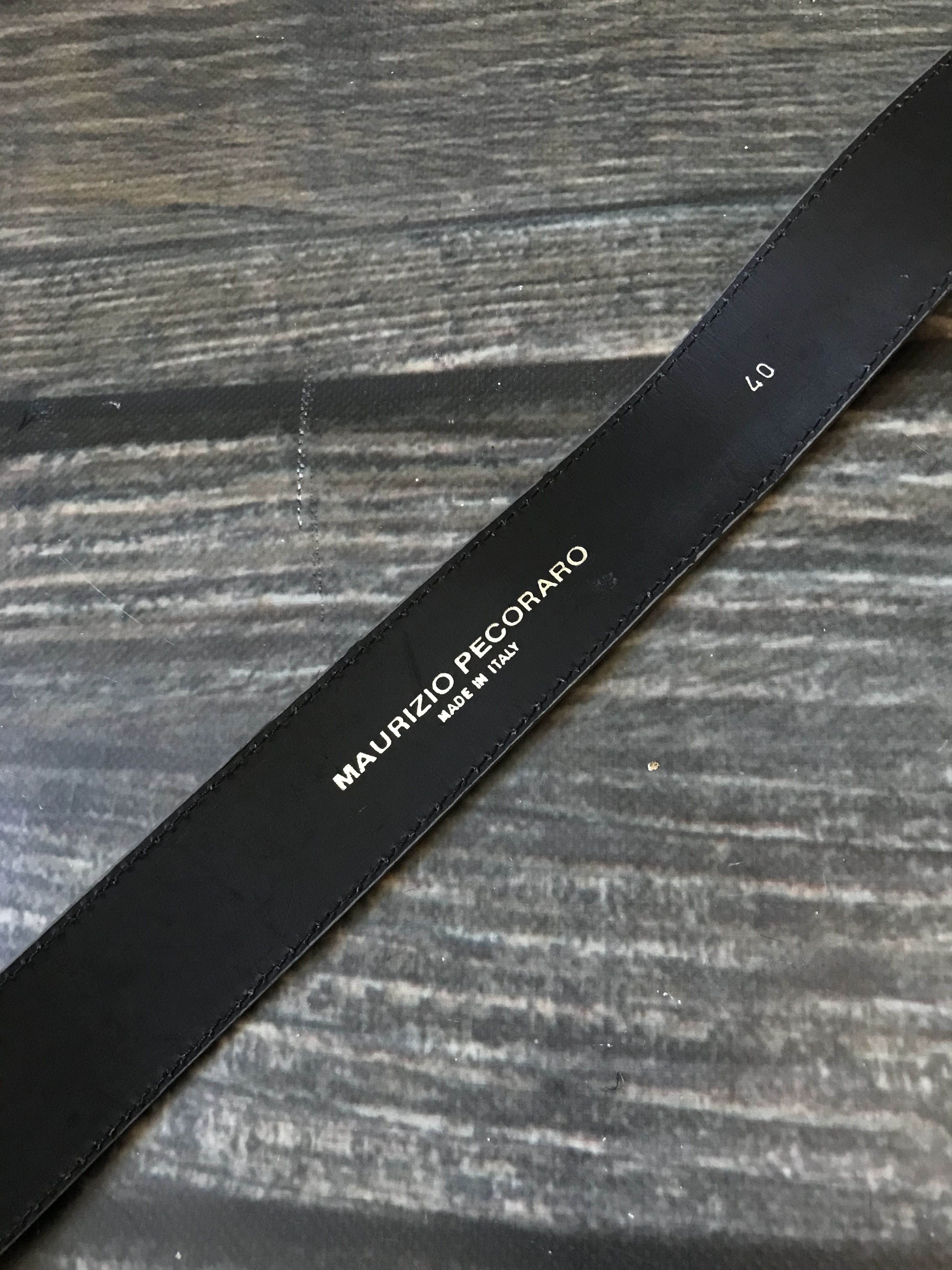 Leather Maurizio Pecoraro Suede Minimalistic Belt size 40 Size ONE SIZE - 4 Thumbnail