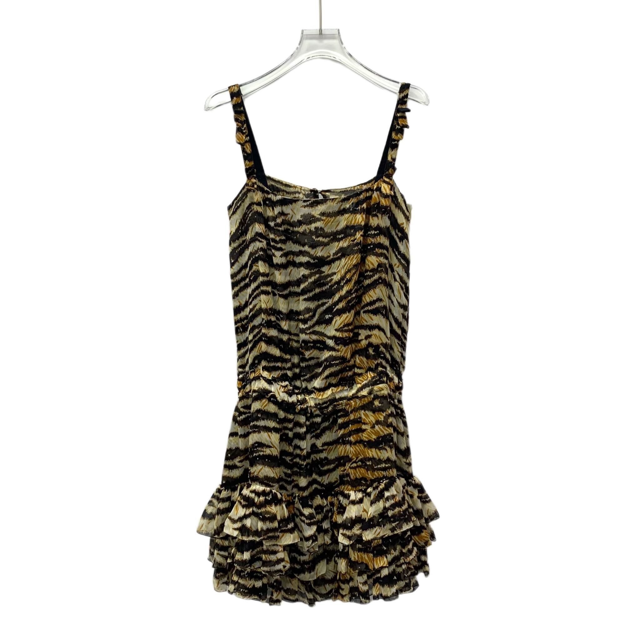 Dolce & Gabbana Dolce & Gabbana Leopard Print Mulberry Silk Ruffled Mini Dre Size XS / US 0-2 / IT 36-38 - 1 Thumbnail