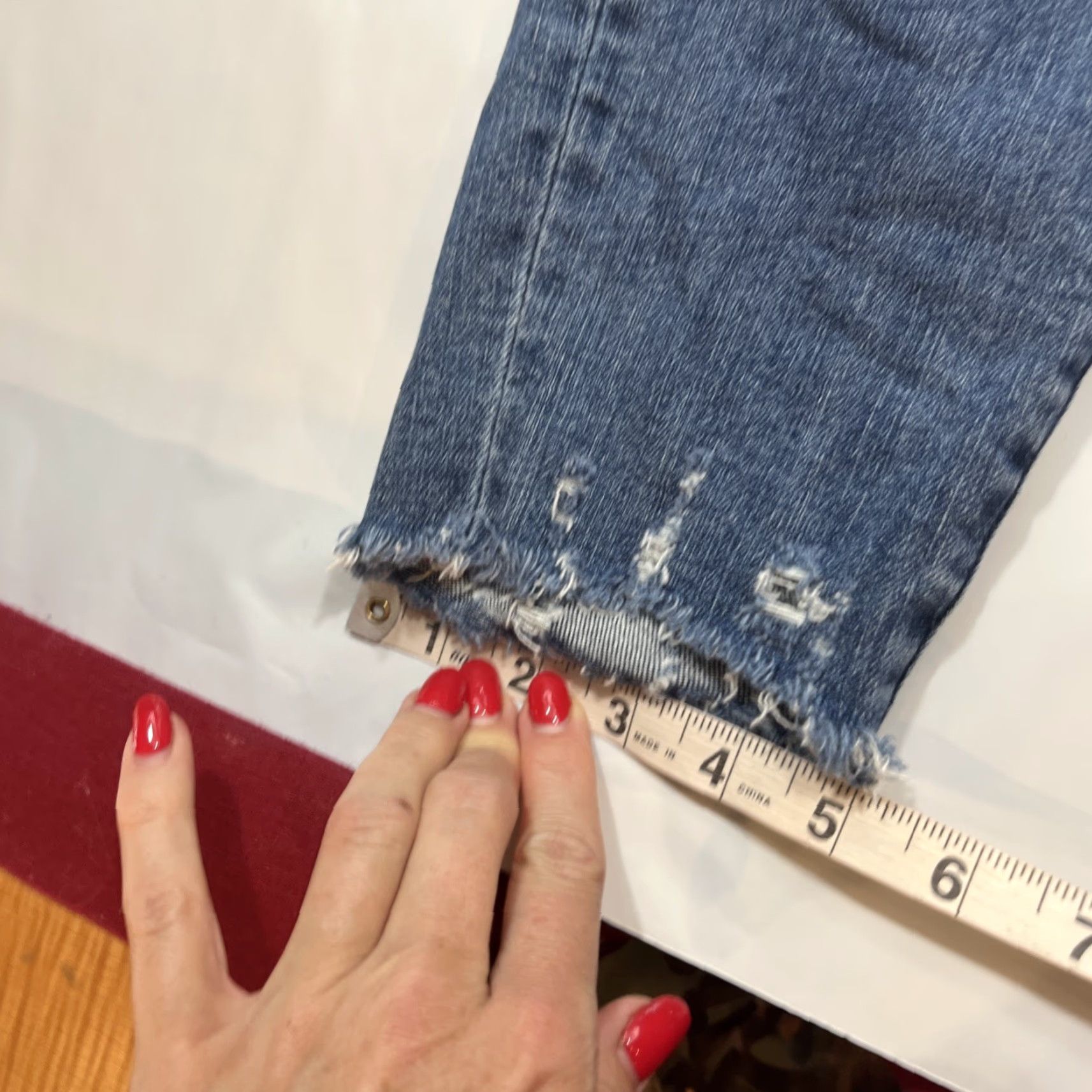 Denime Judy Blue JEANS Denim Skinny Fit Women’s 11/30 Raw Cuff Stretchy Inseam 19”/24” Vintageless Black Capri style Casual Size 32" / US 10 / IT 46 - 4 Thumbnail