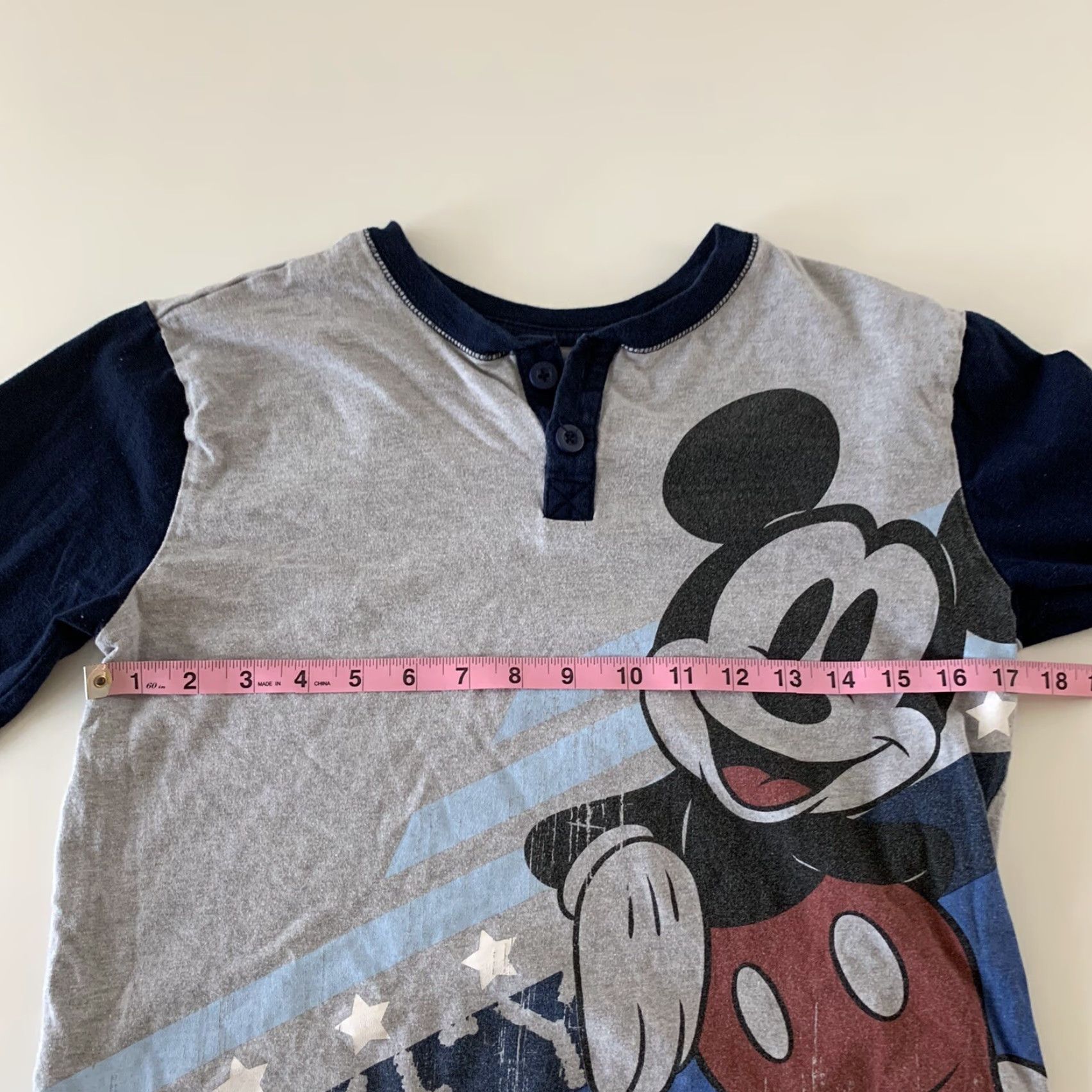 Disney Disney Mickey Mouse Raglan T Shirt Men’s Small Gray Blue Size US S / EU 44-46 / 1 - 4 Thumbnail