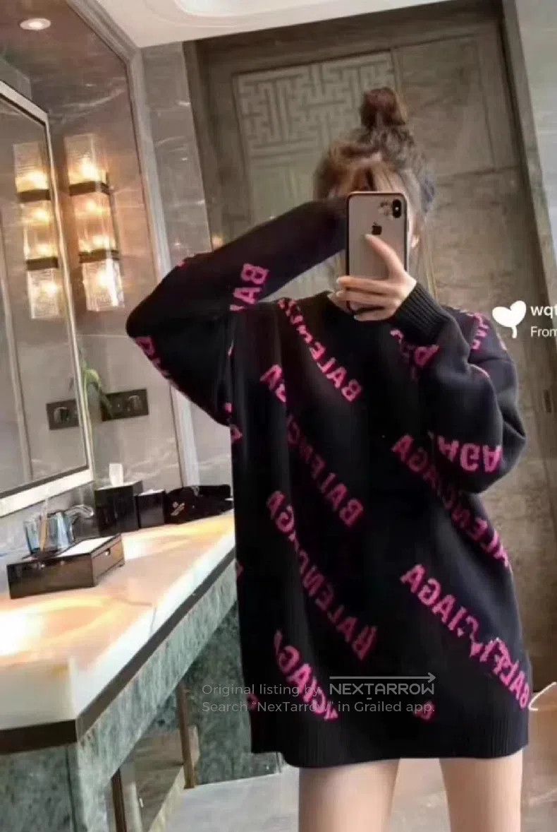 Balenciaga Balenciaga Classic Barrage Full Logo Sweater Size US S / EU 44-46 / 1 - 8 Thumbnail