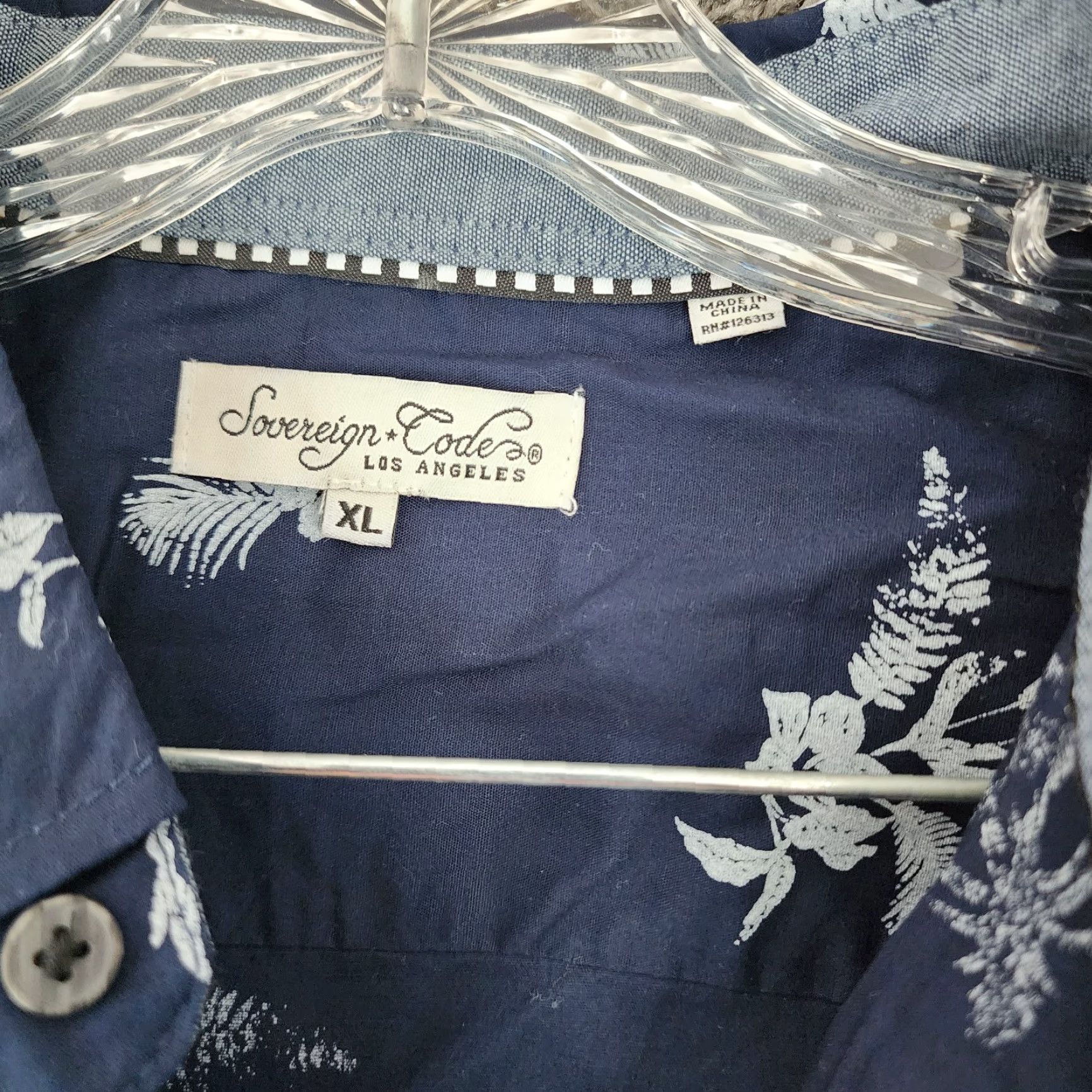 Sovereign Code Sovereign Codes Mens Blue Floral Long Sleeve Button-Up XL Shirt Size US XL / EU 56 / 4 - 3 Thumbnail