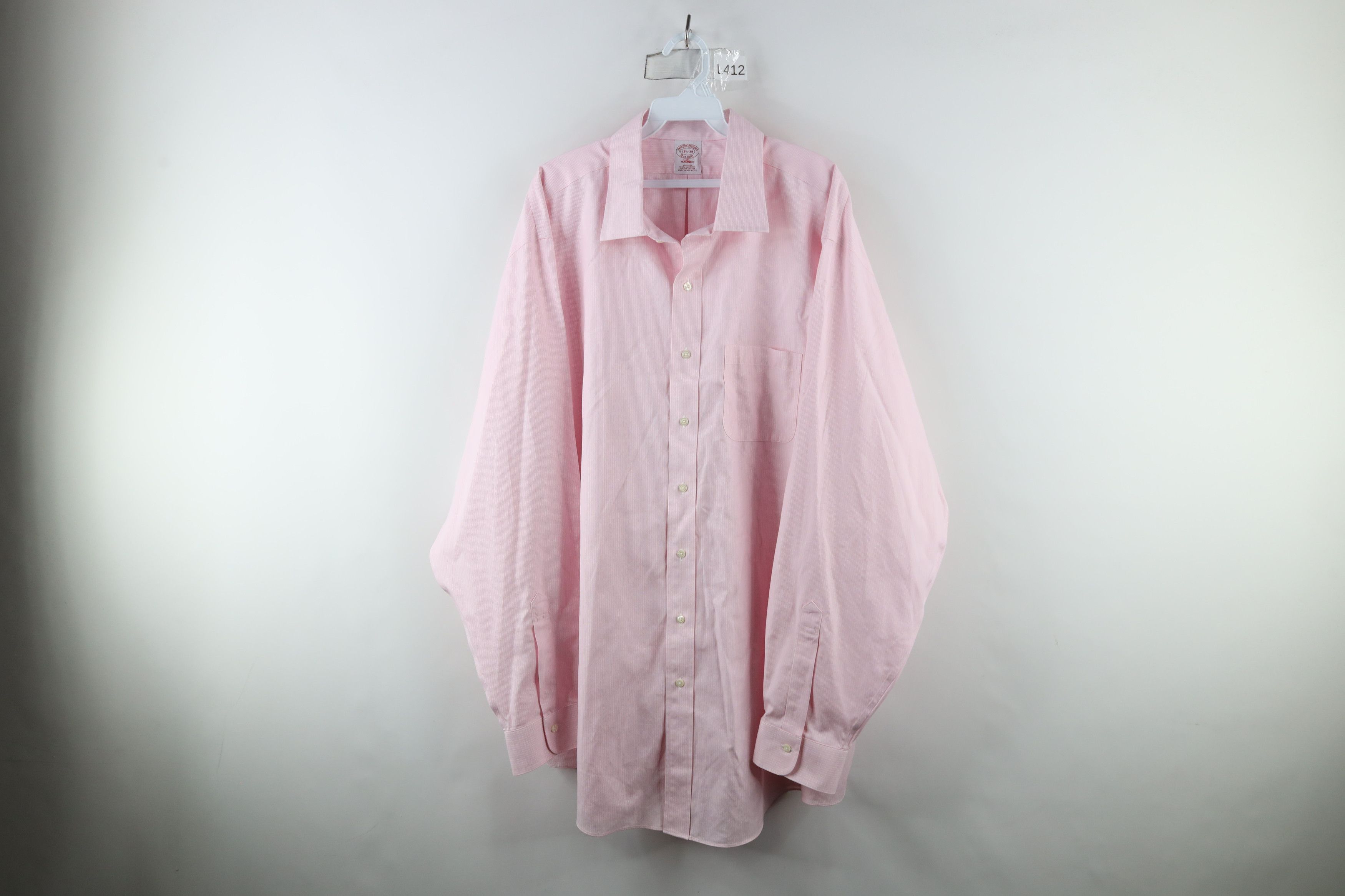 Brooks Brothers × Vintage Vintage 90s Brooks Brothers Collared Button Shirt Pink Size US L / EU 52-54 / 3 - 1 Thumbnail