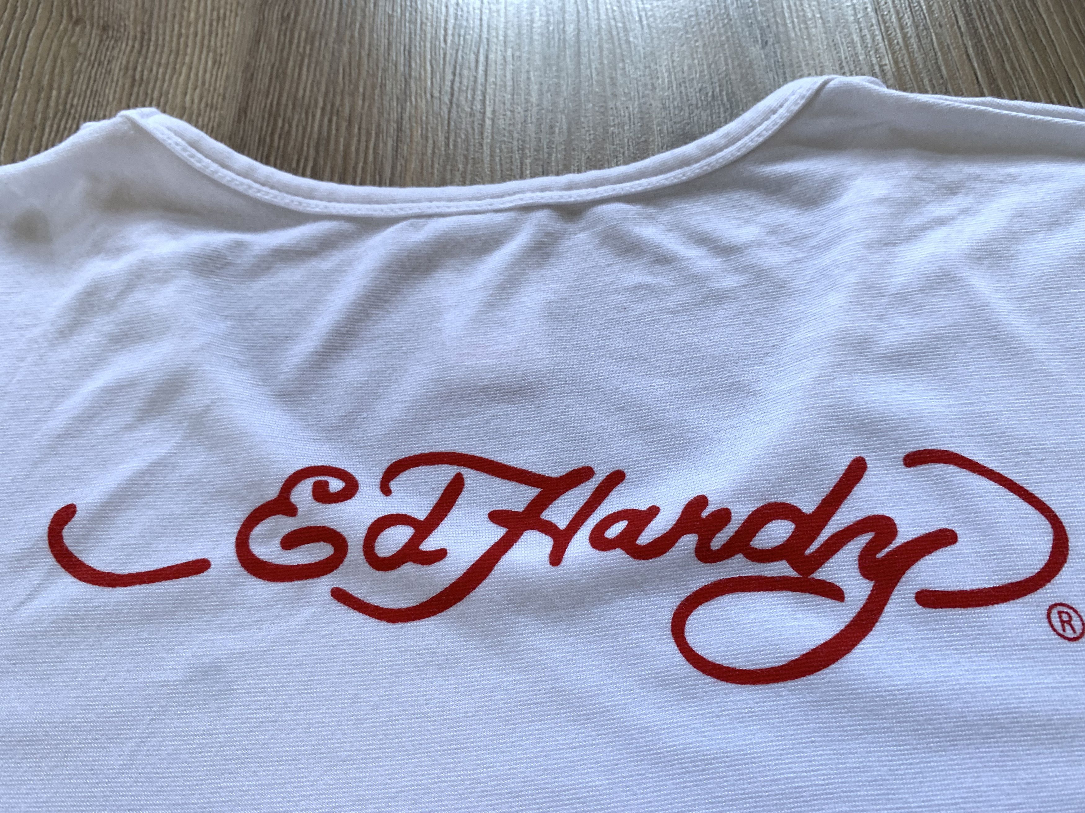 Ed Hardy × Vintage Ed Hardy White Womens Printed T-Shirt Size XXL / US 16-18 / IT 52-54 - 6 Thumbnail